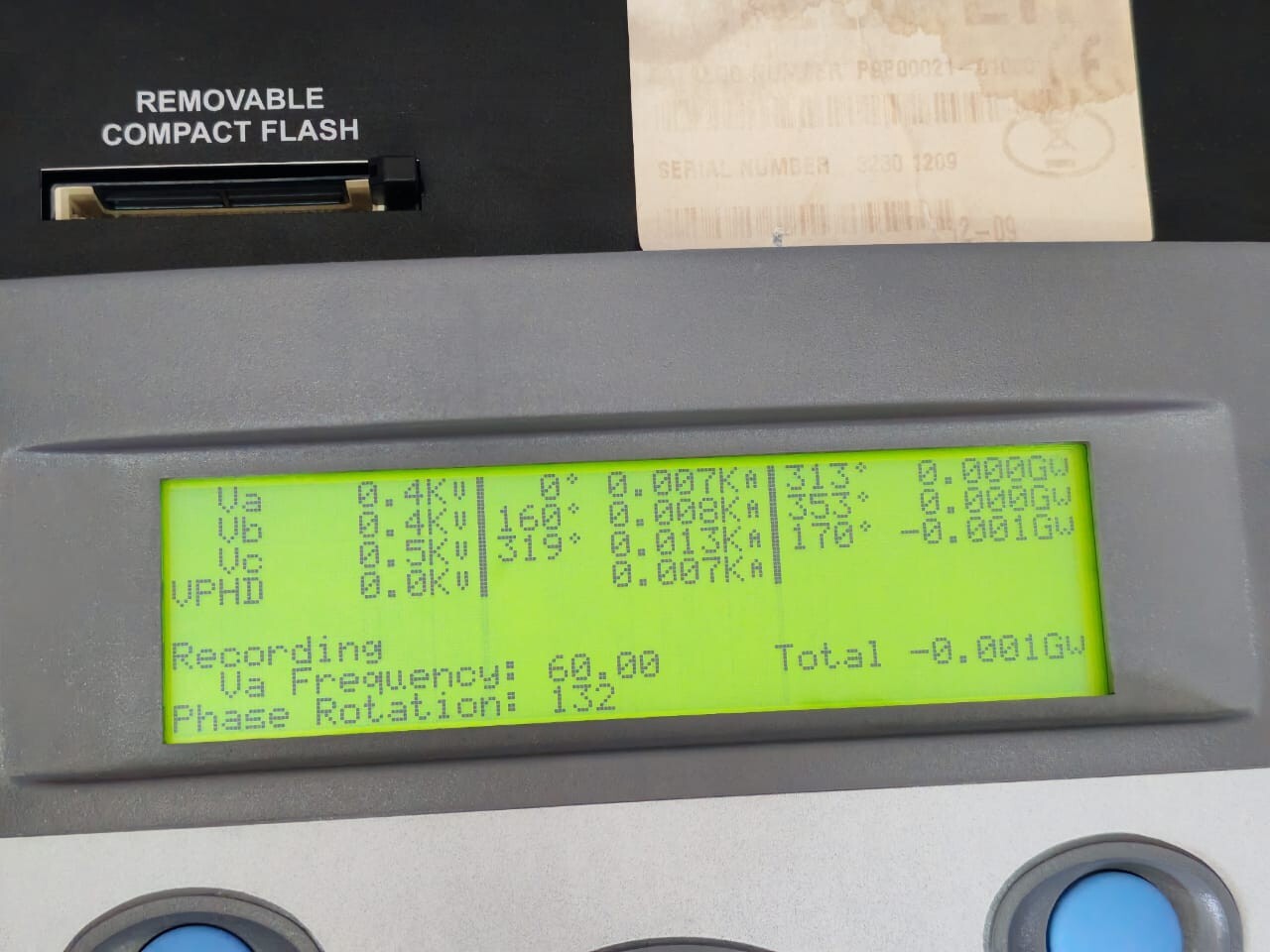 Megger PA-9 Plus P9P00021-01000 H/W VER 4.02 B Megger PA-9 Plus H/W VER 4.02 B 90-600VAC PORTABLE POWER QUALITY ANALYZER-TESTED 5