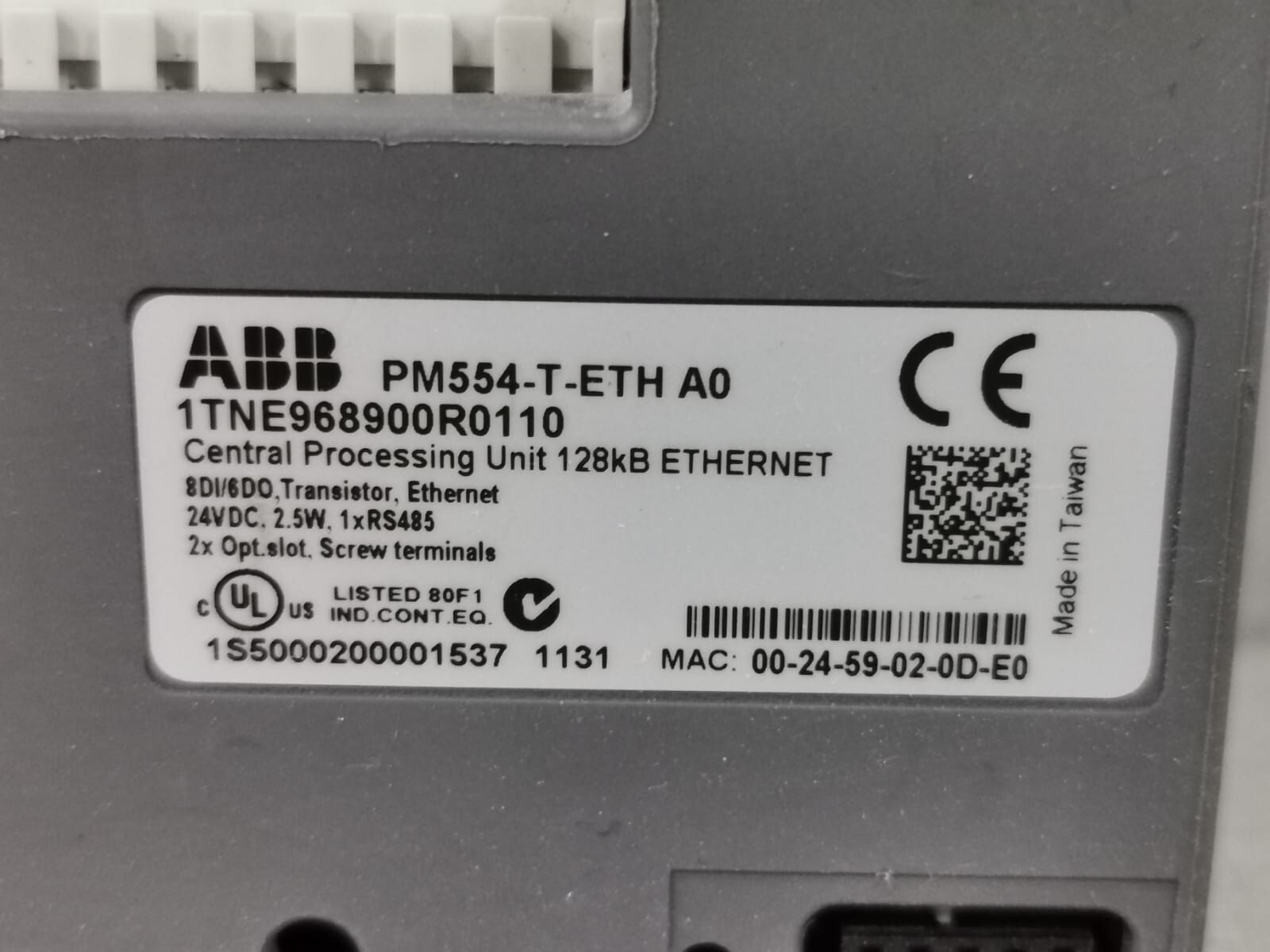 ABB ITNE968900R0110 ABB PM554-T-ETH A0/ ITNE968900R0110 CENTRAL PROCESSING UNIT PLC 3