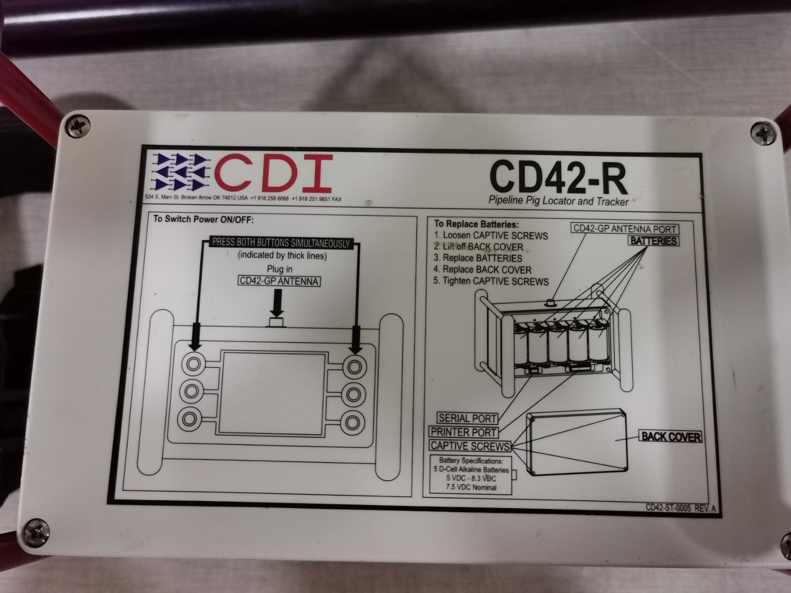 CDI CD42 CD42-R CDI CD42 Pipeline Pig Locator and Tracker System CD42-R CD42-T CD42-GP 7