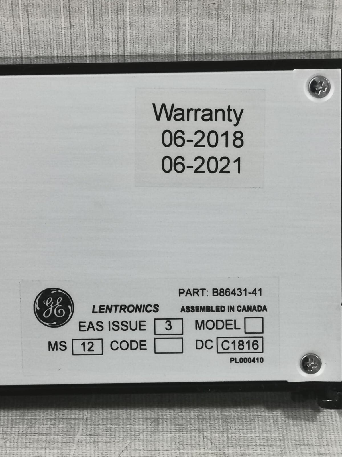 GE B86431-41 GE LENTRONICS MULTIPLEXERS B86431-41 (24V) Power Unit Module 3