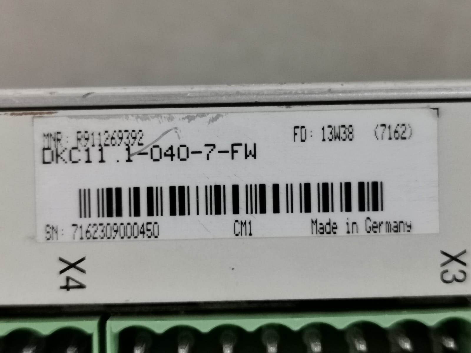 Bosch Rexroth DKC11.1-040-7-FW INDRAMAT DIGITAL AC-SERVO CONTROLLER DKC11.1-040-7-FW / FWA-ECODRV-ASE-04V16-MS 3