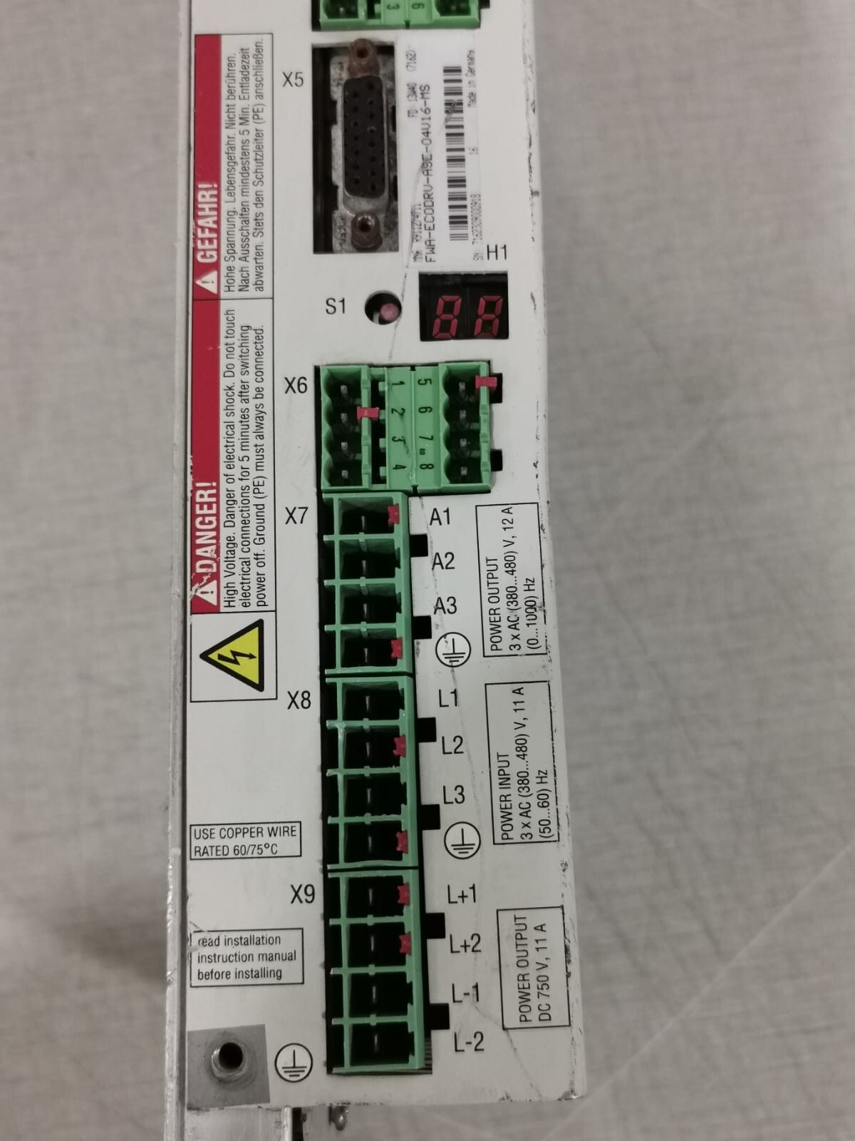 Bosch Rexroth DKC11.1-040-7-FW INDRAMAT DIGITAL AC-SERVO CONTROLLER DKC11.1-040-7-FW / FWA-ECODRV-ASE-04V16-MS 6