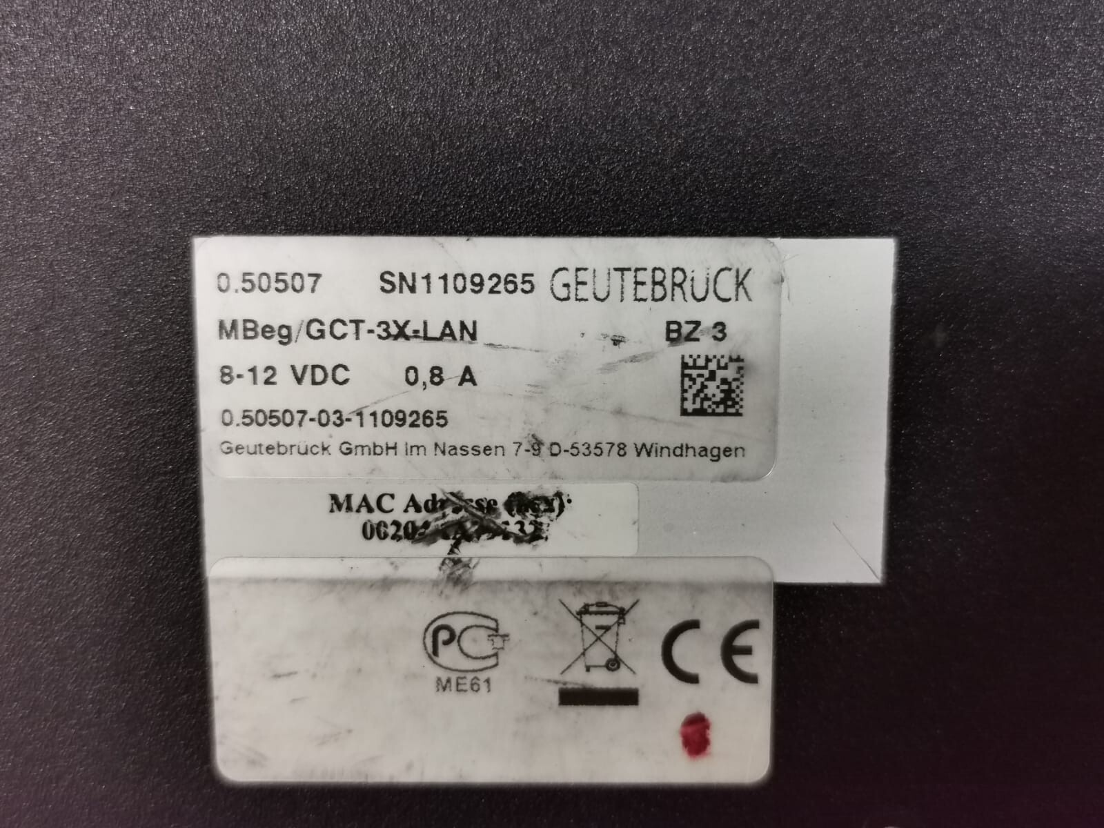GE MBEG/GCT GEUTEBRUCK MBEG/GCT -3X-LAN PANEL MOUNT KEYBOARD 7