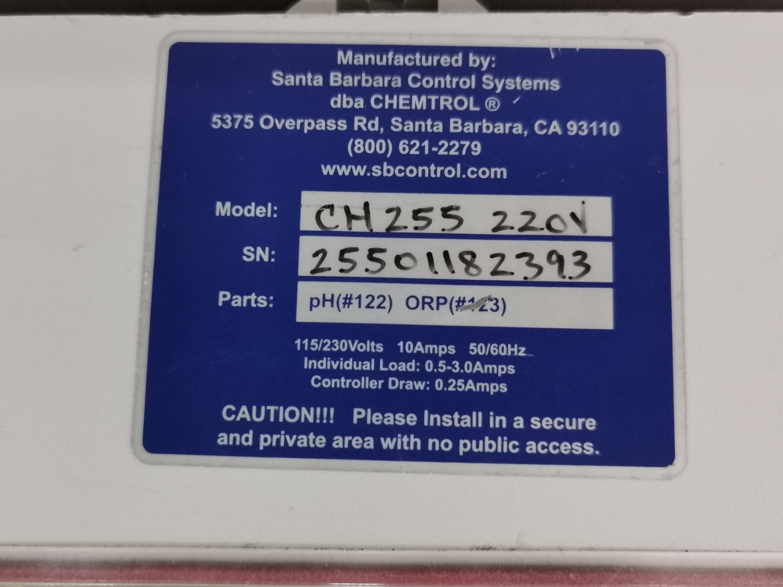 Digital CH255 CHEMTROL CH255 PPM/PH DIGITAL CONTROLLER 6