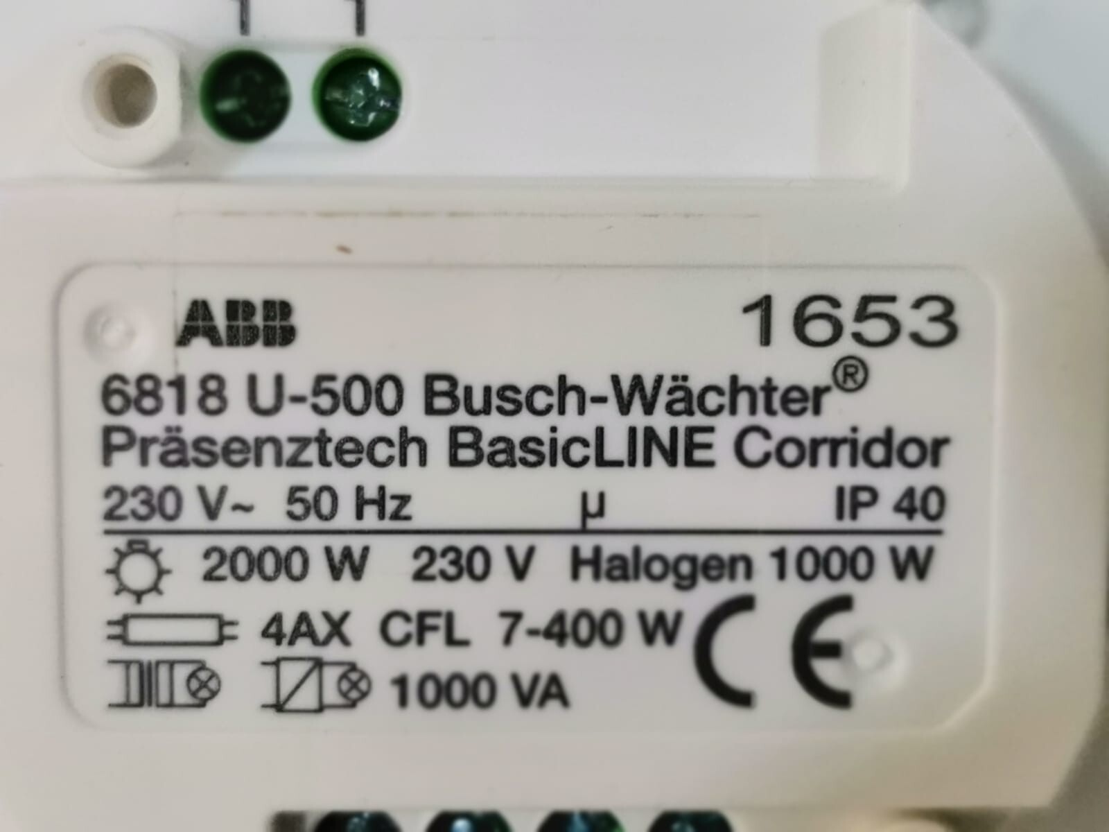 ABB U-500 6818 U-500 ABB PRESENCE CORRIDOR DETECTOR 6800-0-2519 2