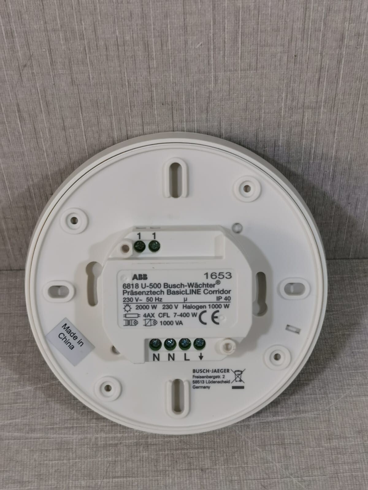 ABB U-500 6818 U-500 ABB PRESENCE CORRIDOR DETECTOR 6800-0-2519 5