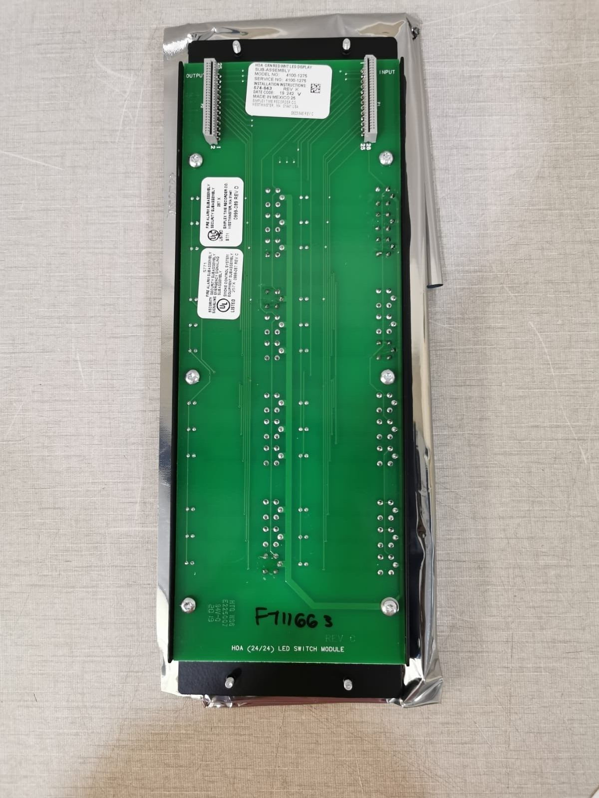Simplex 4100-1275 Simplex 4100-1275 HOA IBC MOD/24 Switch/24WH LED Part No. 0743816 9