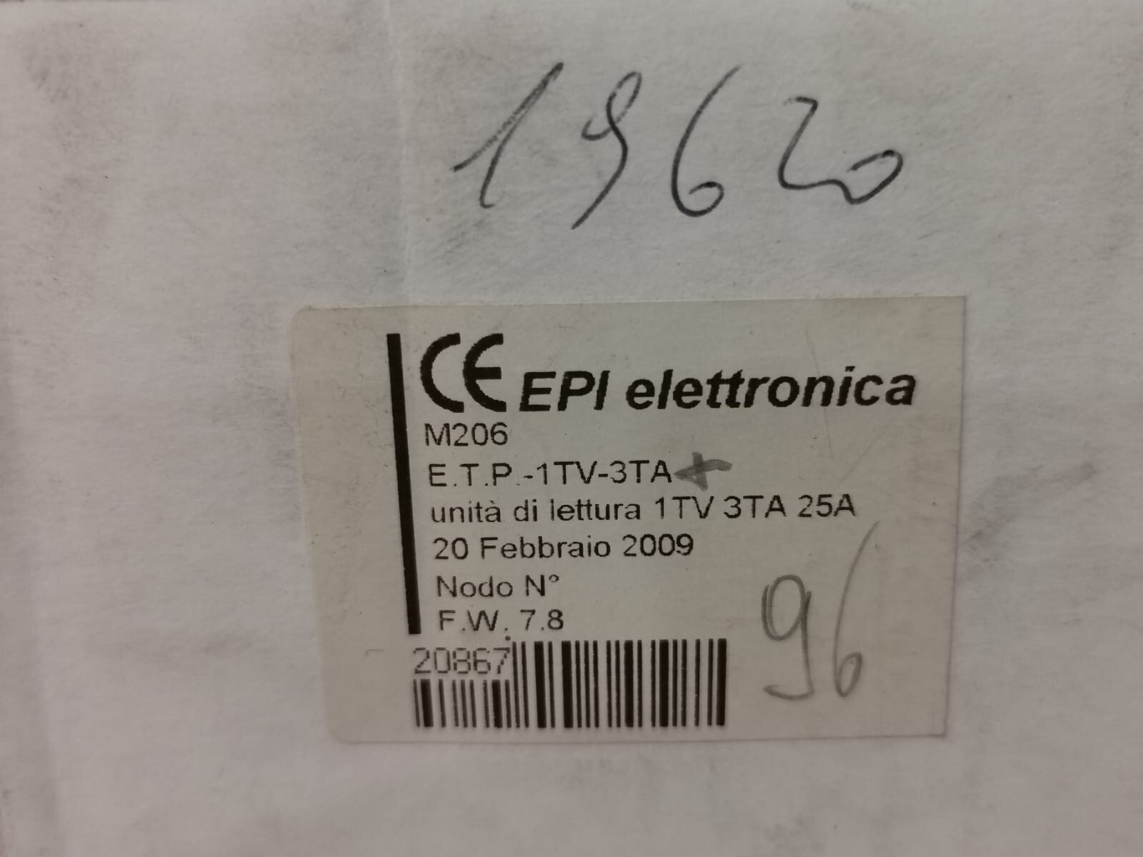 EPI M206 EPI ELETTRONICA M206 E.T.P- 1TV-3TA F.W 7.8 3