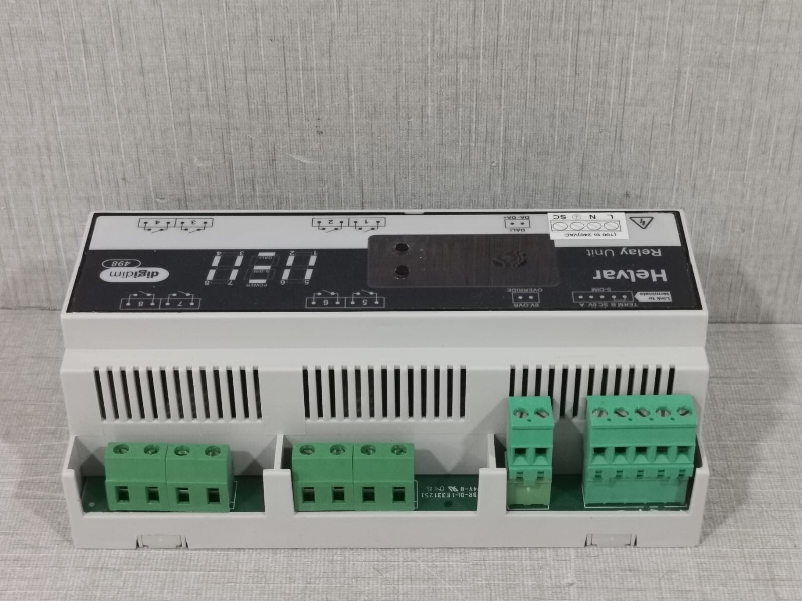 HELVAR 498 HELVAR 498 DIGIDIM V1.6 REV.6 RELAY UNIT, 100-240 VAC, 128A, 45Hz-65Hz 6