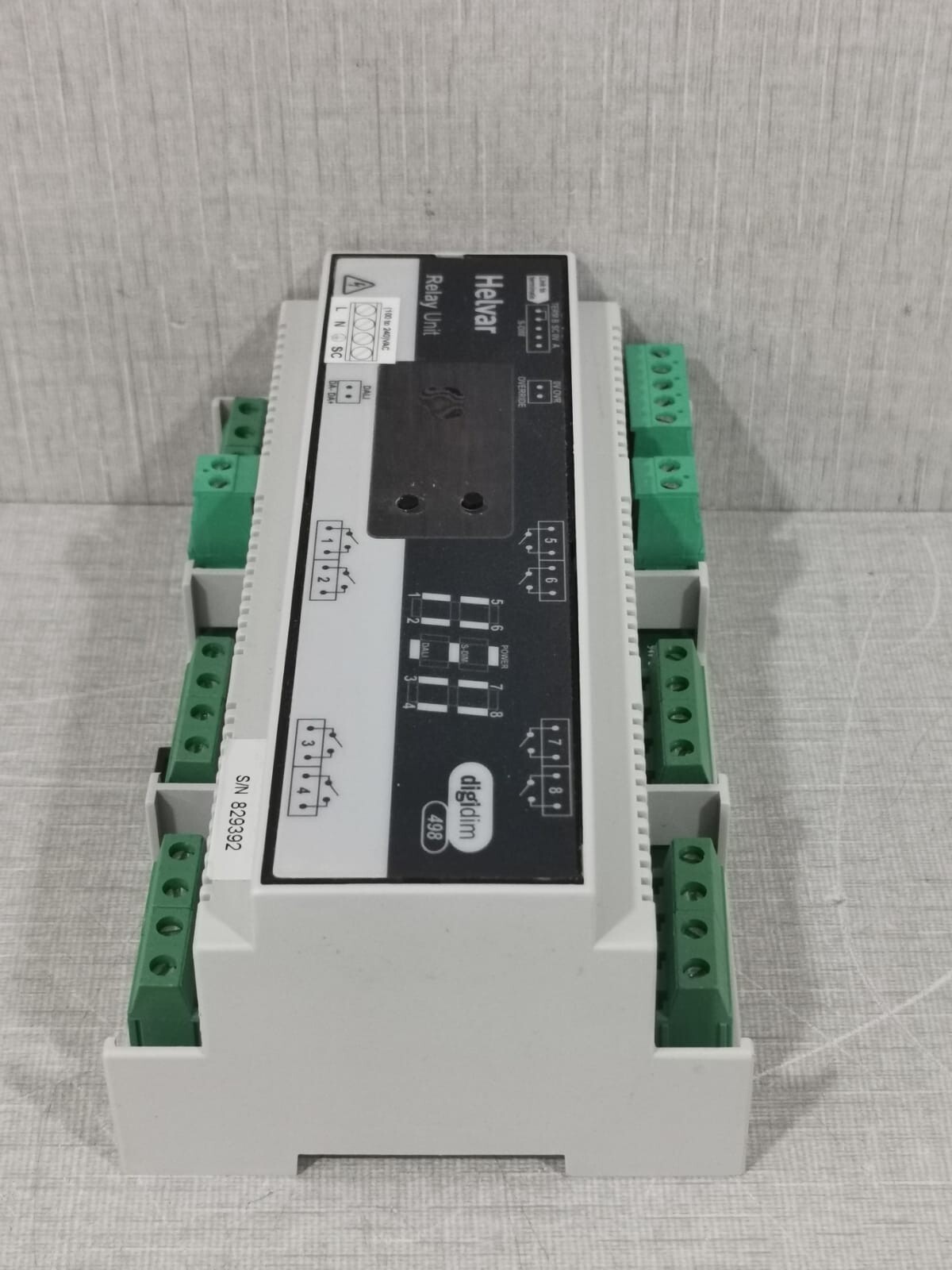 HELVAR 498 HELVAR 498 DIGIDIM V1.6 REV.6 RELAY UNIT, 100-240 VAC, 128A, 45Hz-65Hz 8