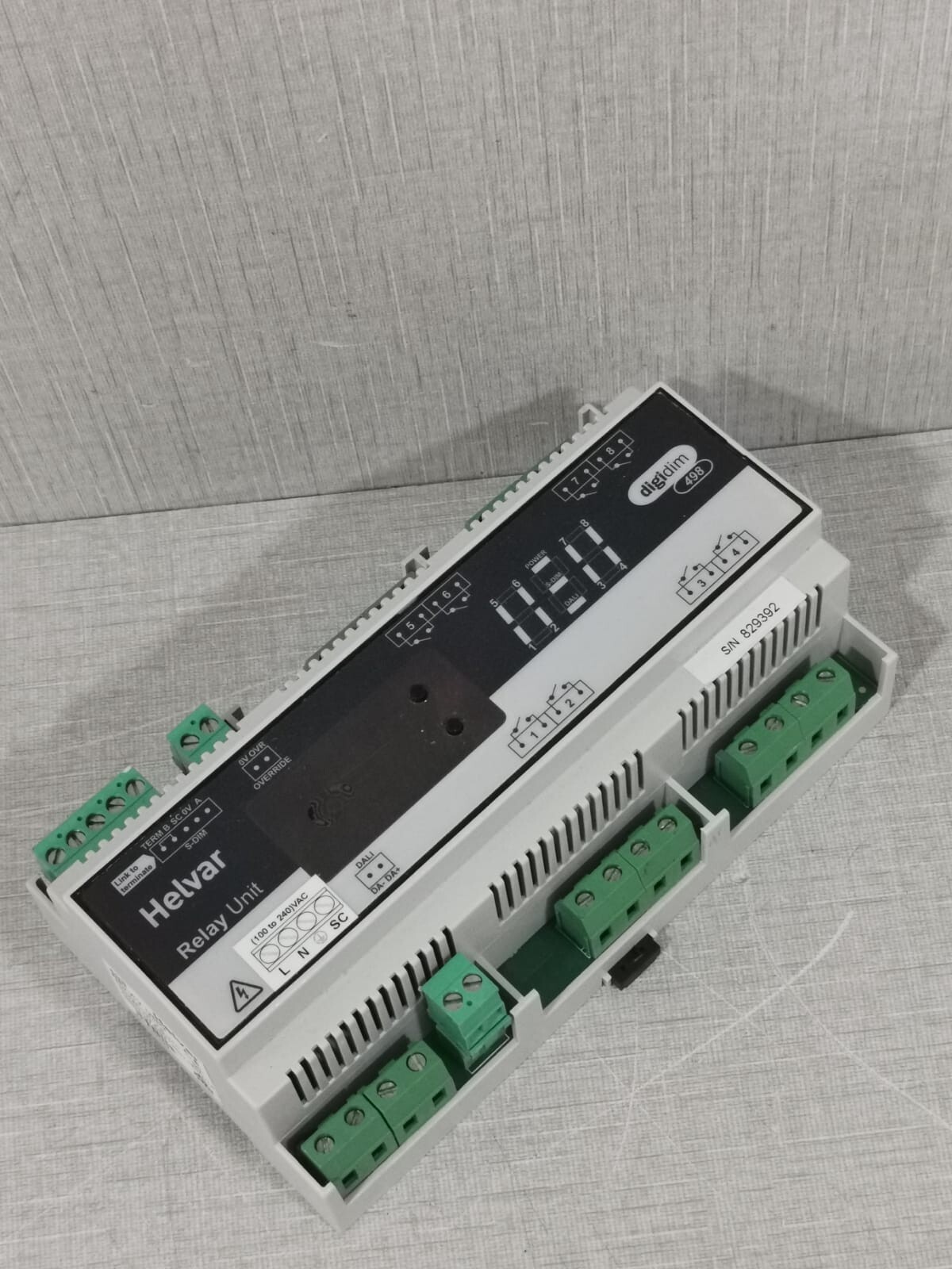 HELVAR 498 HELVAR 498 DIGIDIM V1.6 REV.6 RELAY UNIT, 100-240 VAC, 128A, 45Hz-65Hz 10