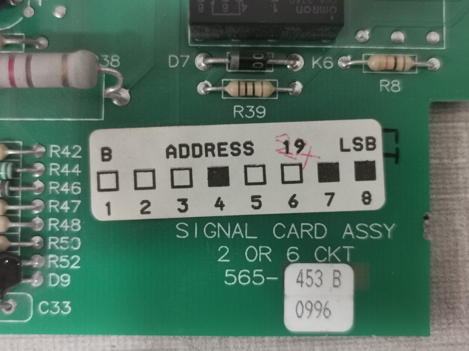 Simplex 565-453 REV B SIMPLEX SIGNAL CARD ASSY 565-453 REV B -2 OR 6 CKT FIRE ALARM 2