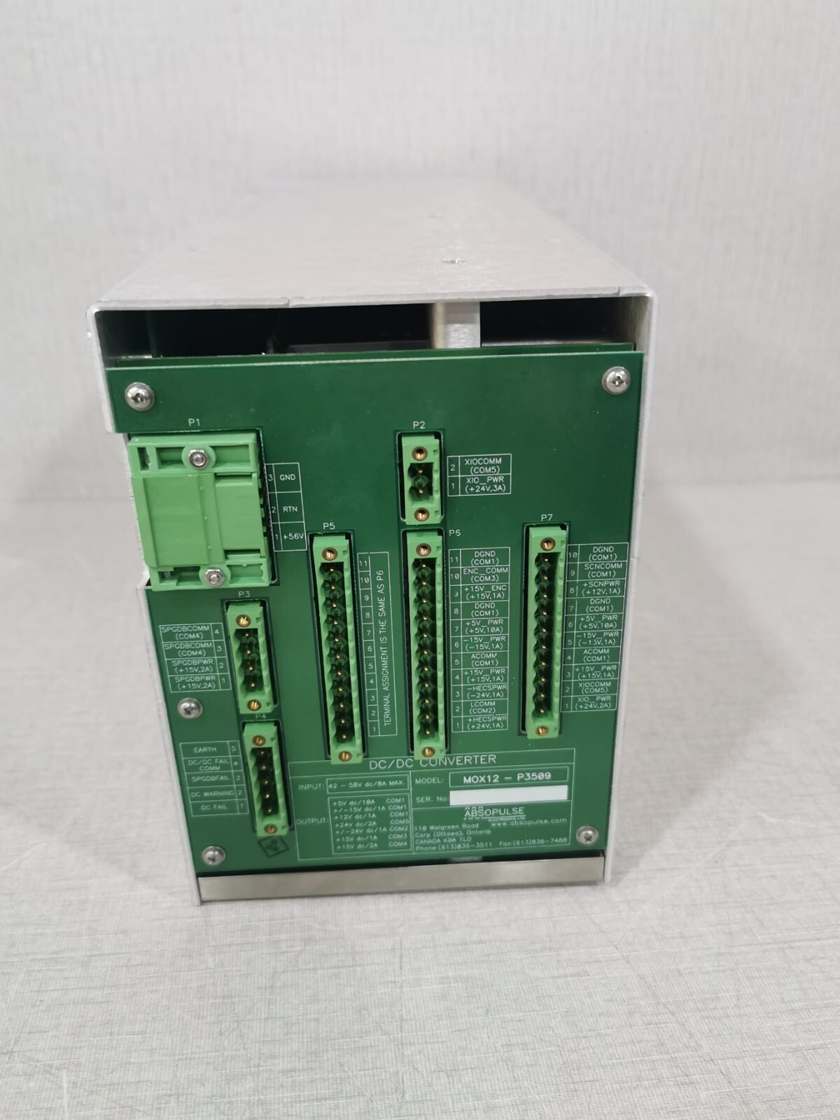 ABSOPULSE ELECTRONICS LTD. MOX12-P3509B/ 80026-1 73-23 Switching Power Supply