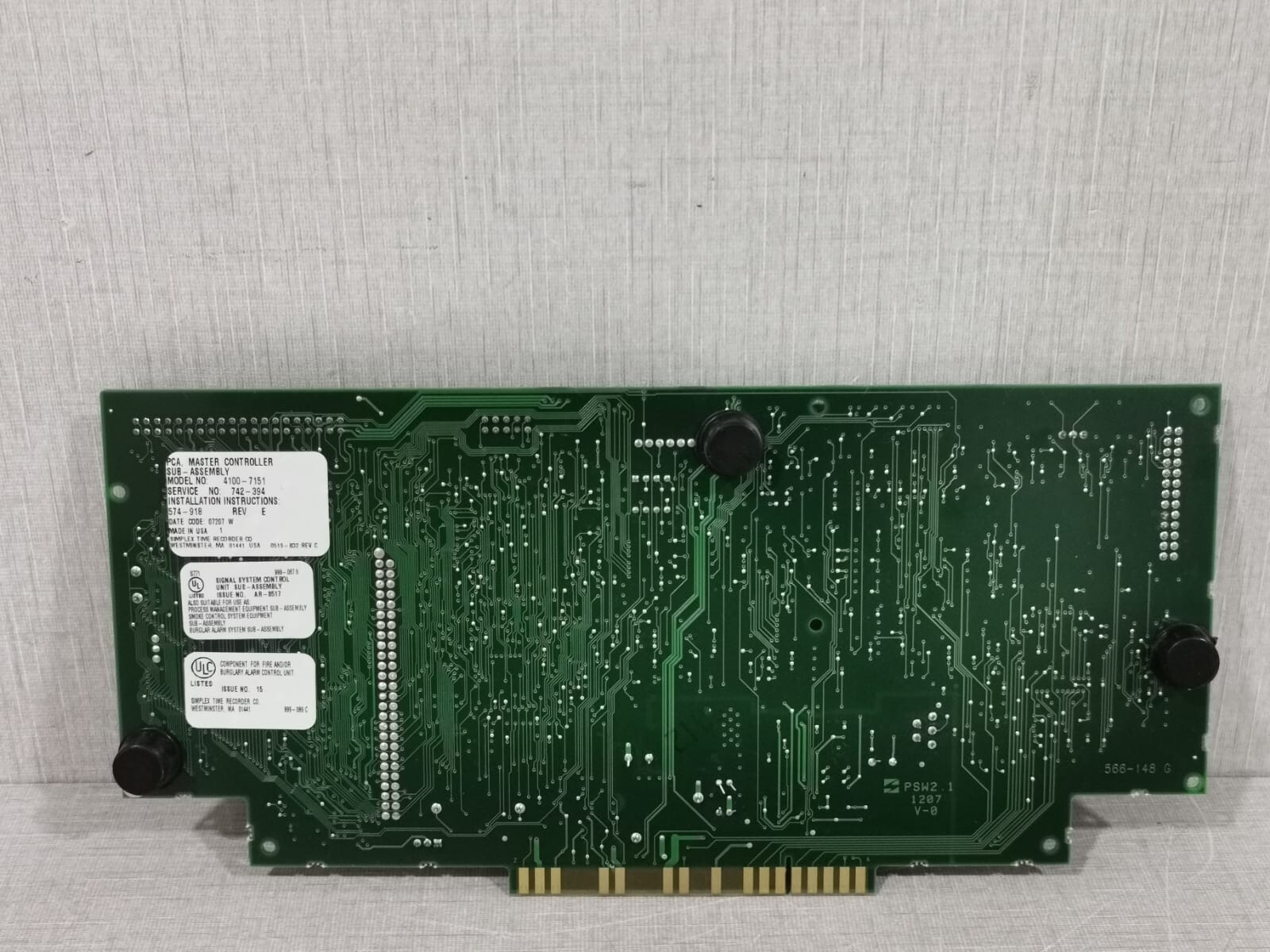 Simplex 566-149 REV F SIMPLEX 4100-7151 PCA MASTER CONTROLLER 566-149 REV F CIRCUIT BOARD CARD 7