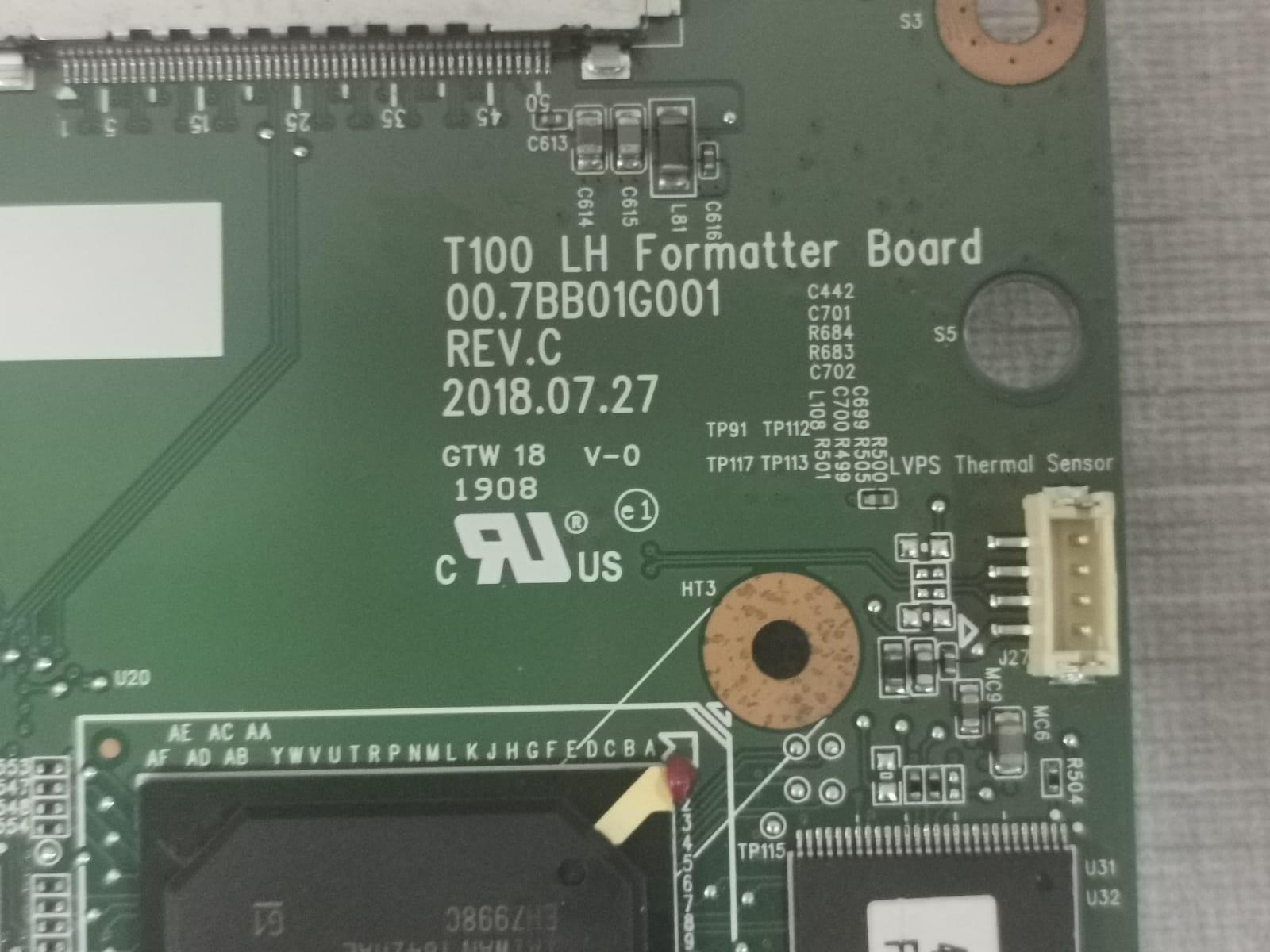 Unbranded CK80 7BB01G011 T100 LH Formatter Board P/N: 00.7BB01G001 Rev. C CK80 7BB01G011 BJ110040 2