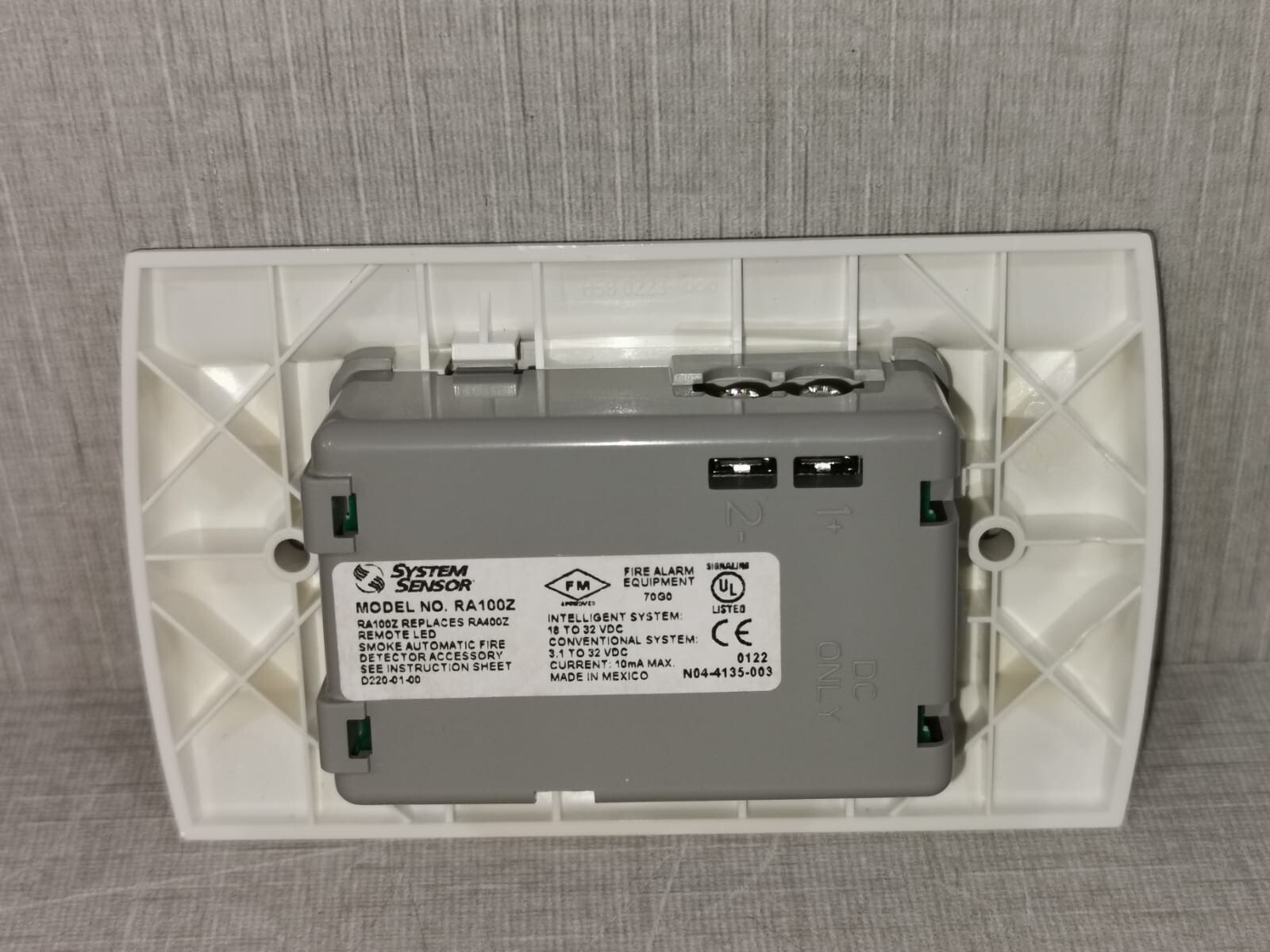System Sensor RA100Z SYSTEM SENSOR RA100Z REPLACES RA400Z REMOTE ANNUNCIATOR 5