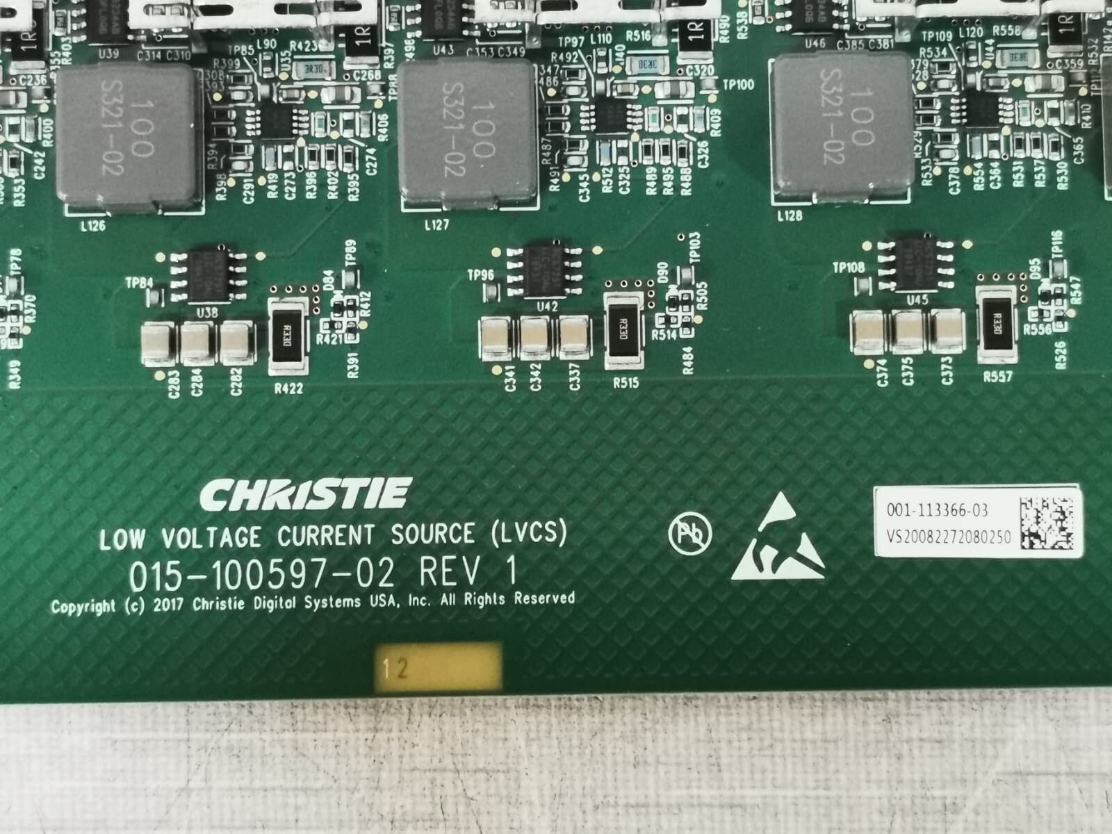 Christie Digital Systems 015-100597-02 CHRISTIE 015-100597-02 Rev. 1 Low Voltage Current Source PCB Board 2