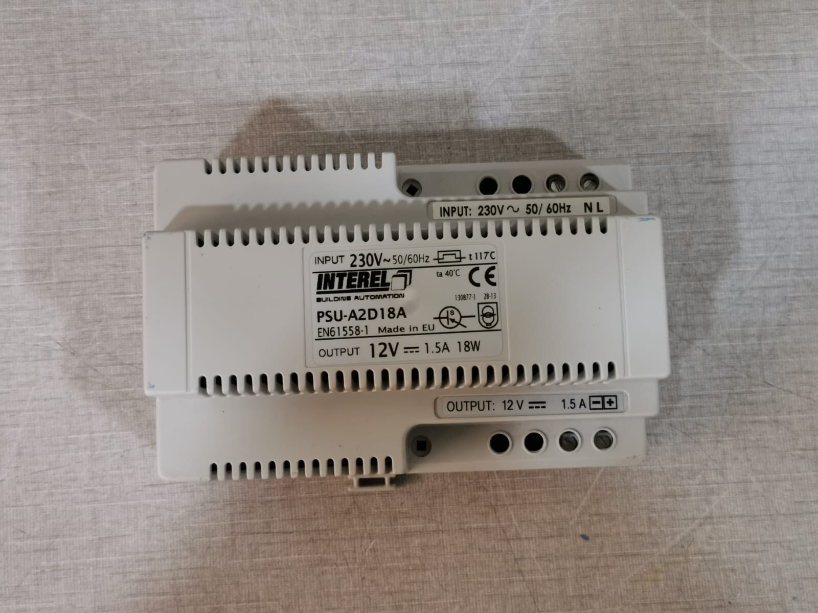INTEREL PSU-A2D18A EN61558-1 / 230V~50/60hZ 3