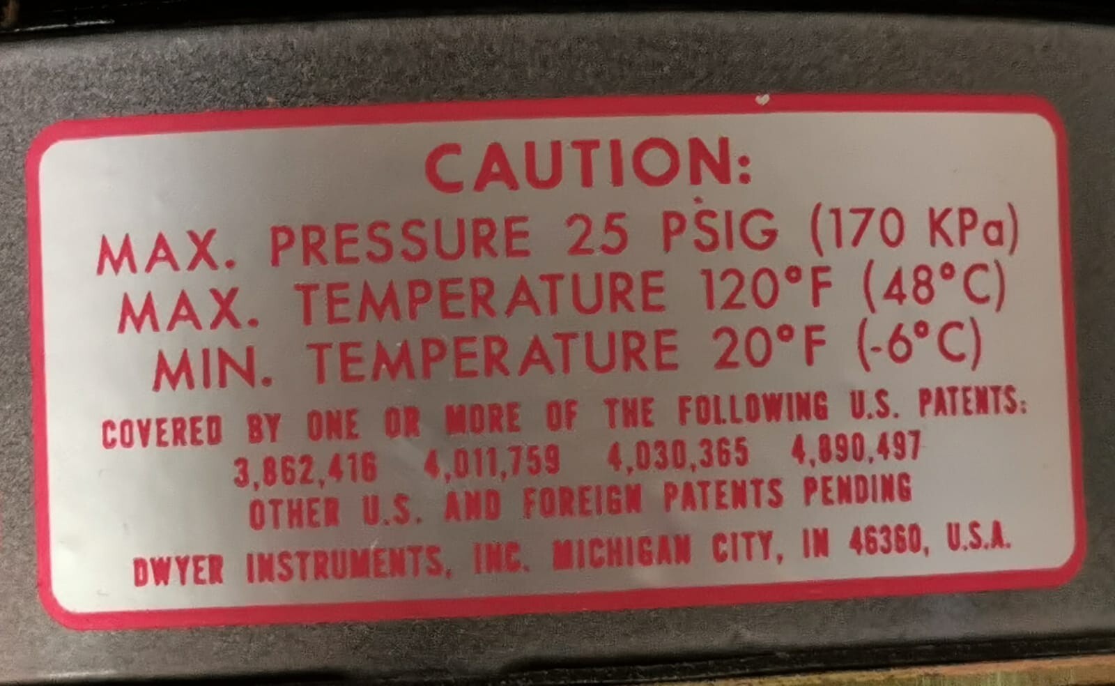 Dwyer A3000-500PA DWYER Photohelic A3000-500PA Series 300 Differential Pressure Switch/Gauge 9