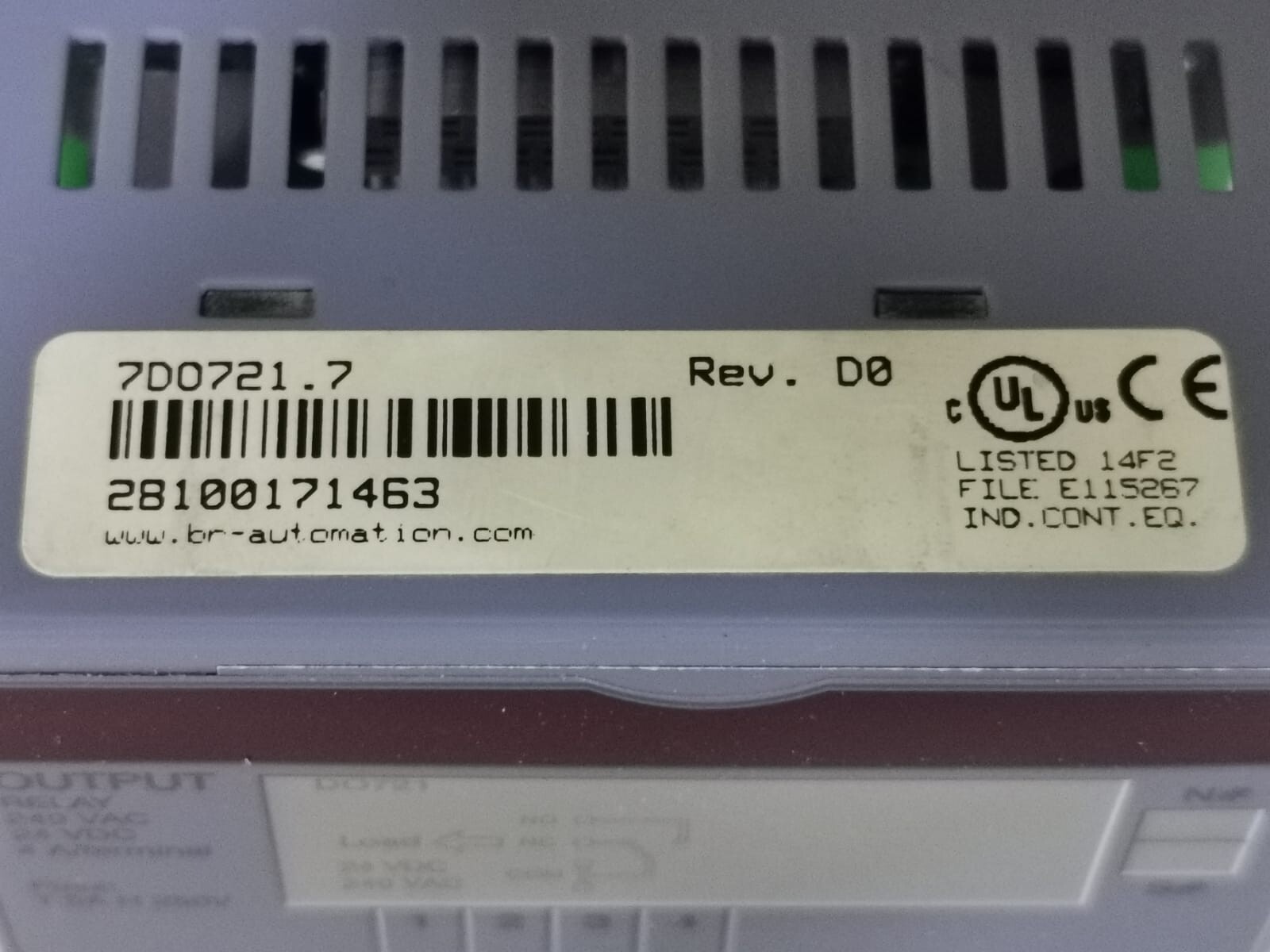 B&R AUTOMATION 7DO721.7 DIGITAL OUTPUT MODULE DO721 Rev. DO 3