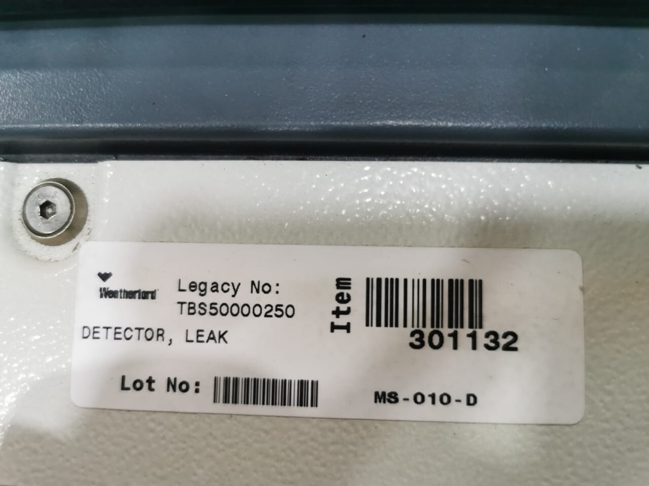 WEATHERFORD/VASECO ASM 120V / MS-010-D WEATHERFORD/VASECO ASM 120V / MS-010-D LEAK DETECTOR 6