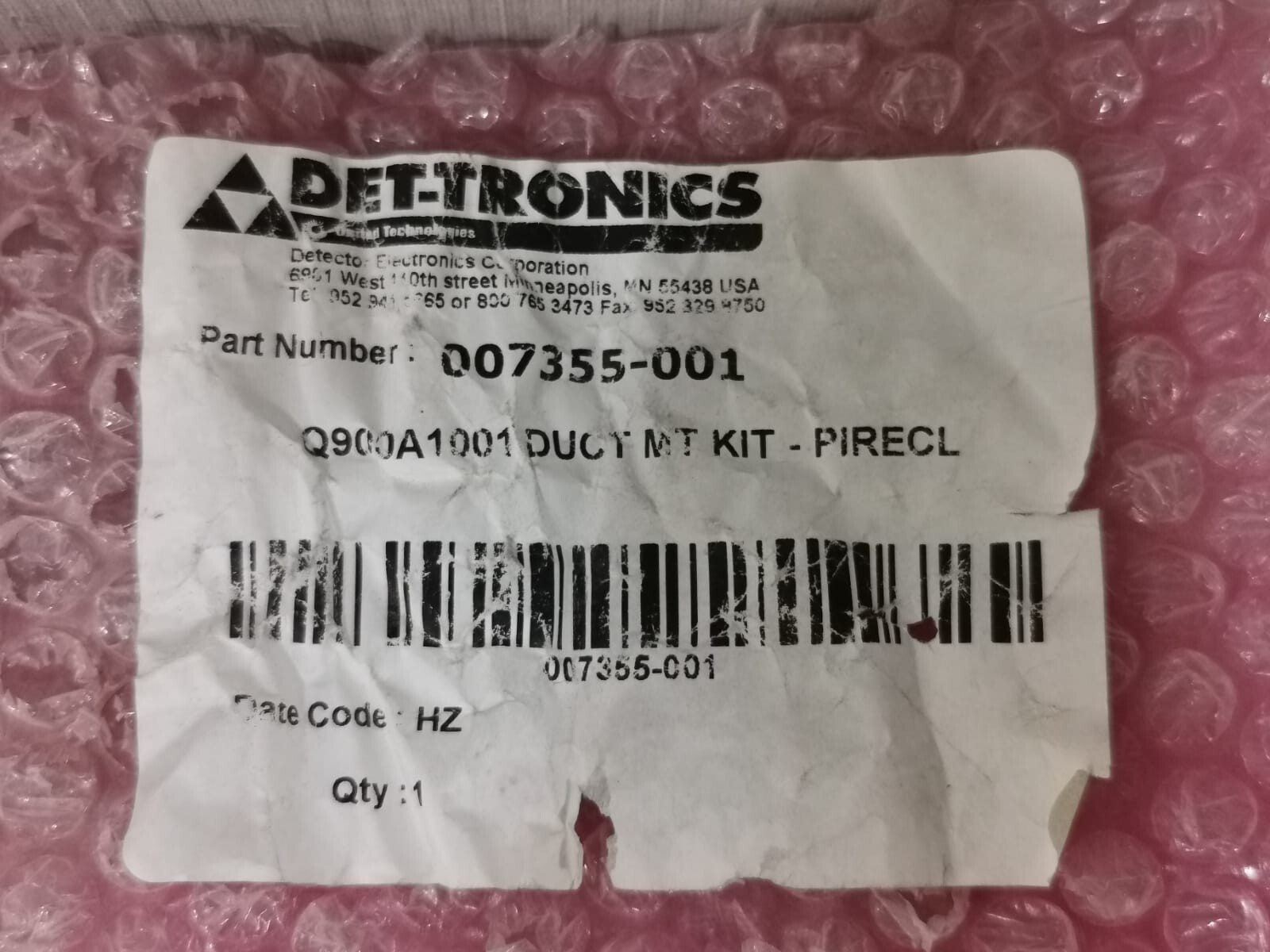 DET-TRONICS Q900A1001 DET-TRONICS 007355-001/ Q900A1001 DUCT MT KIT PIRECL 2