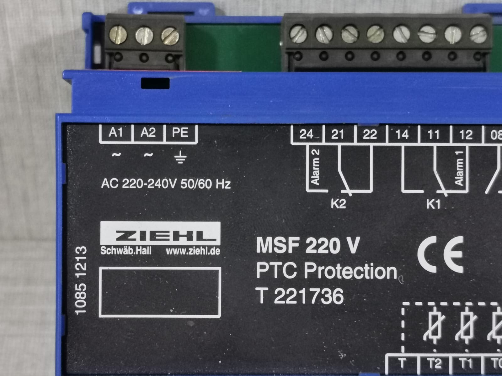 ZIEHL T 221736 ZIEHL MSF 220 V PTC PROTECTION T 221736 2