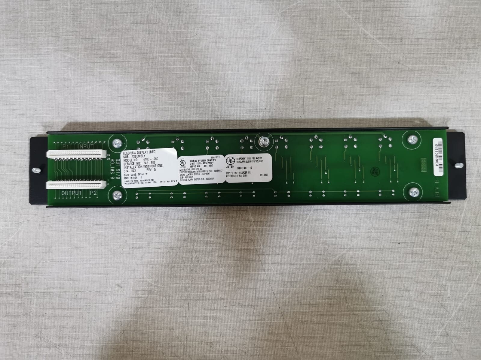 Simplex 4100-1280 Simplex 4100-1280 8 Switch /8 Red LED Module 9