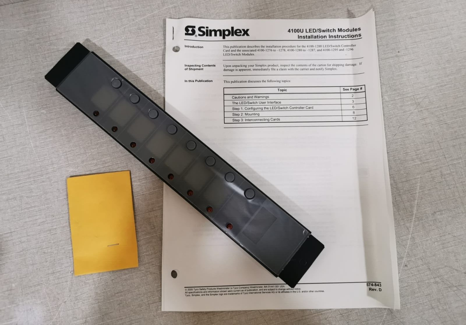 Simplex 4100-1280 8 Switch /8 Red LED Module
