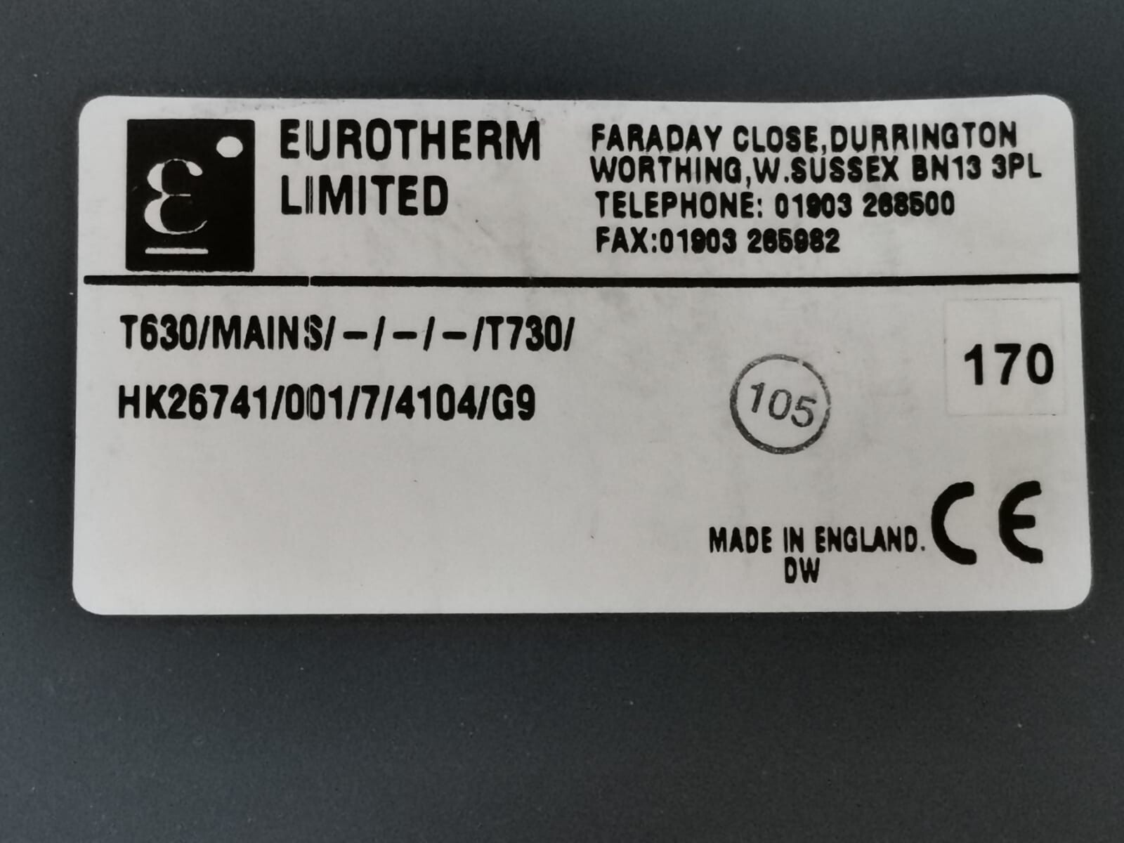 EUROTHERM T630/MAINS-T730 EUROTHERM T630/MAINS-T730 Process Controller 2