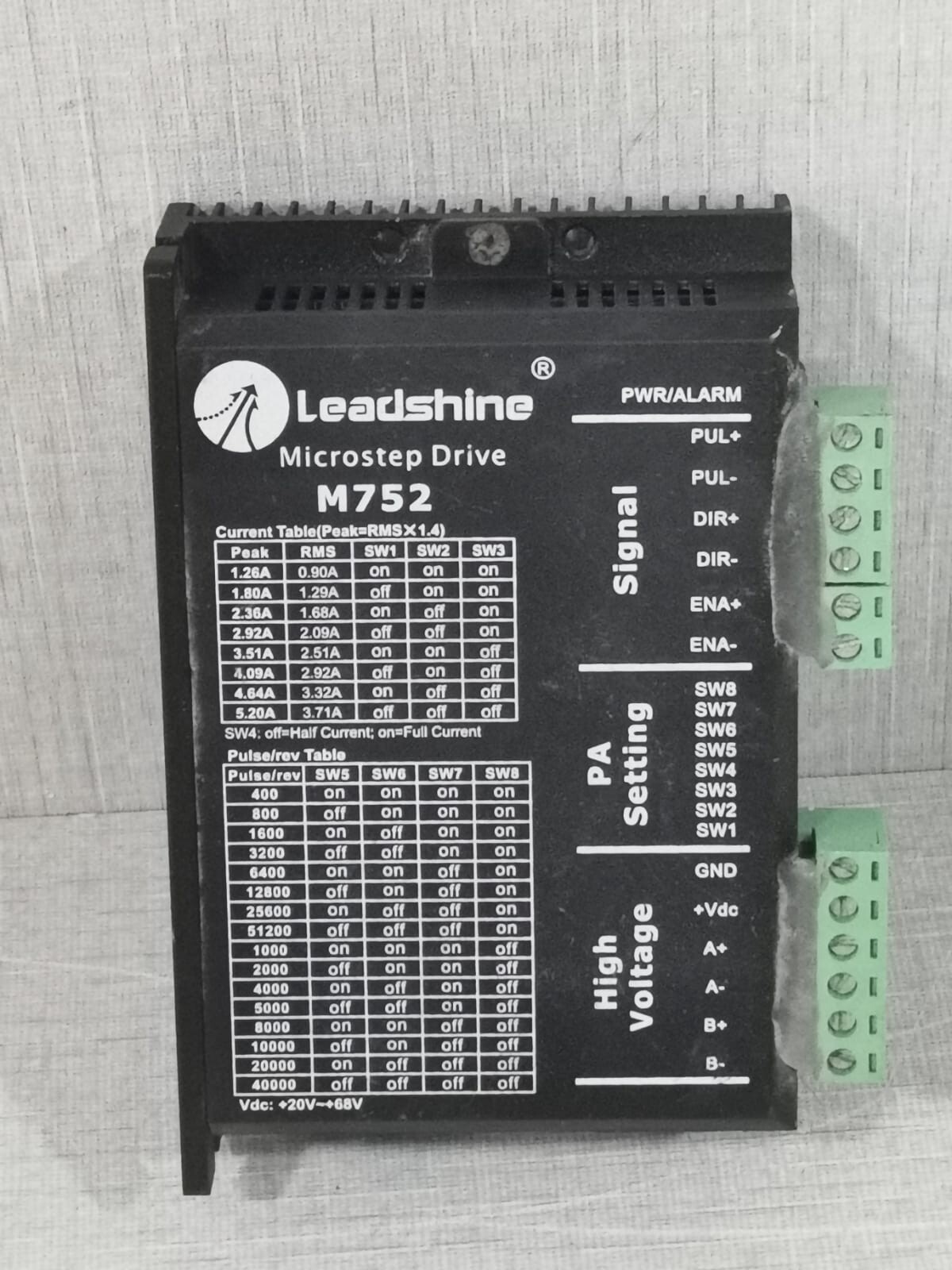 LEADSHINE M752/M752PBF MICROSTEP DRIVE