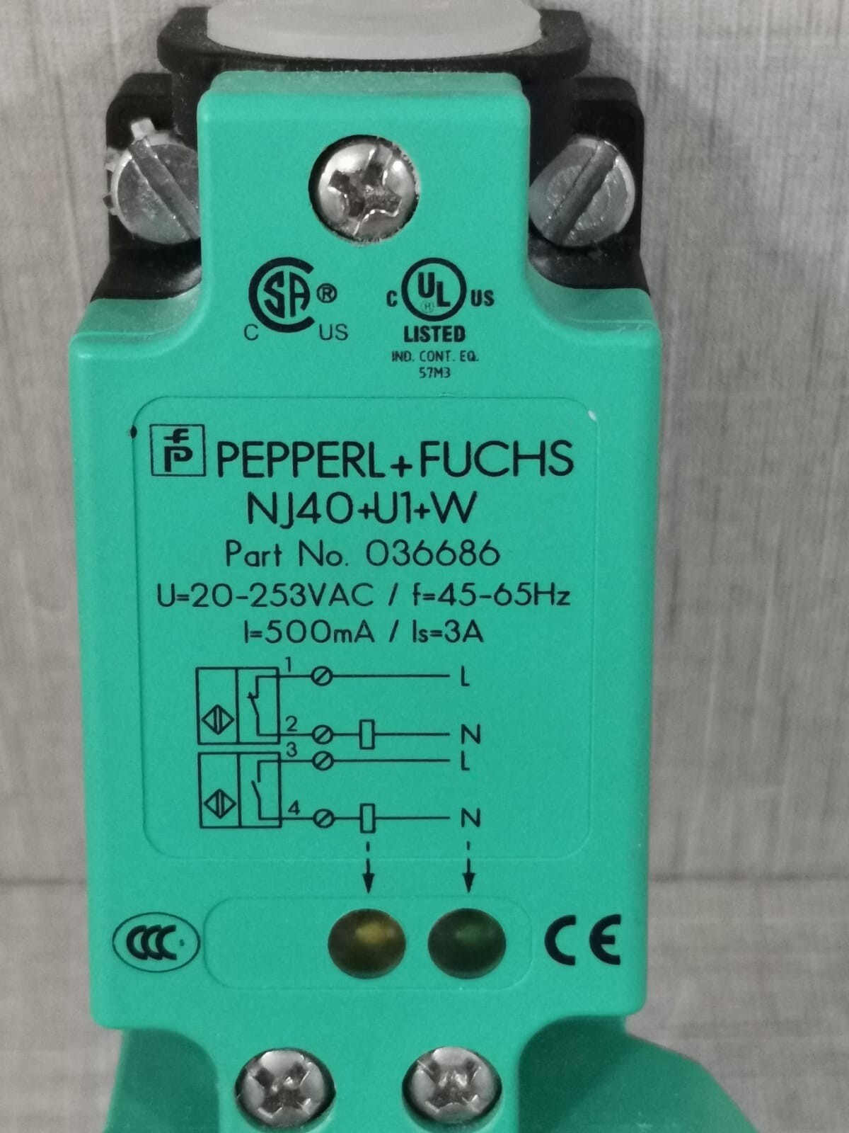 PEPPERL + FUCHS 036686 PEPPERL + FUCHS NJ40+U1+W INDUCTIVE SENSOR 036686 2