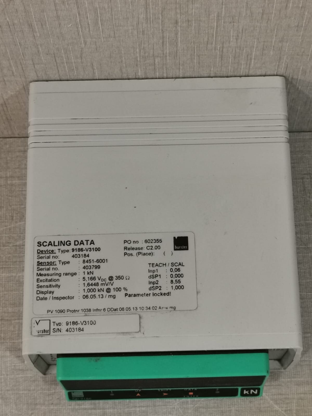 BURSTER 9186-V3100 BURSTER 9186-V3100 DIGILOW DIGITAL INDICATOR FOR STRAIN GAUGE SENSORS 4