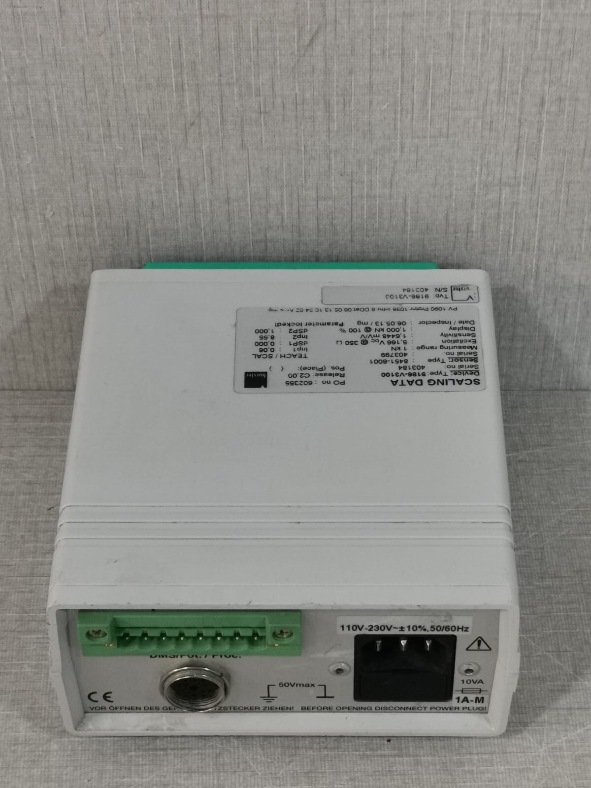 BURSTER 9186-V3100 BURSTER 9186-V3100 DIGILOW DIGITAL INDICATOR FOR STRAIN GAUGE SENSORS 8