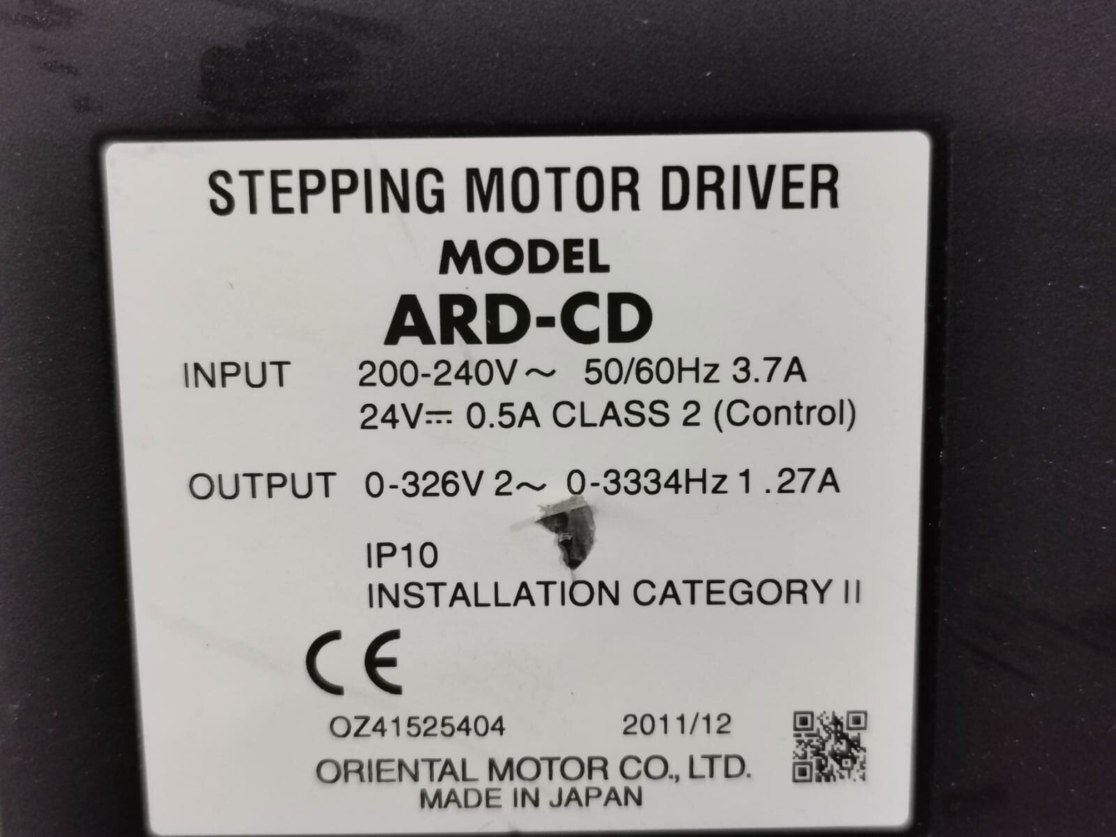 Oriental Motor ARD-CD ORIENTALMOTOR ARD-CD 200-240V INPUT /0-326V OUTPUT STEPPING MOTOR DRIVER 3