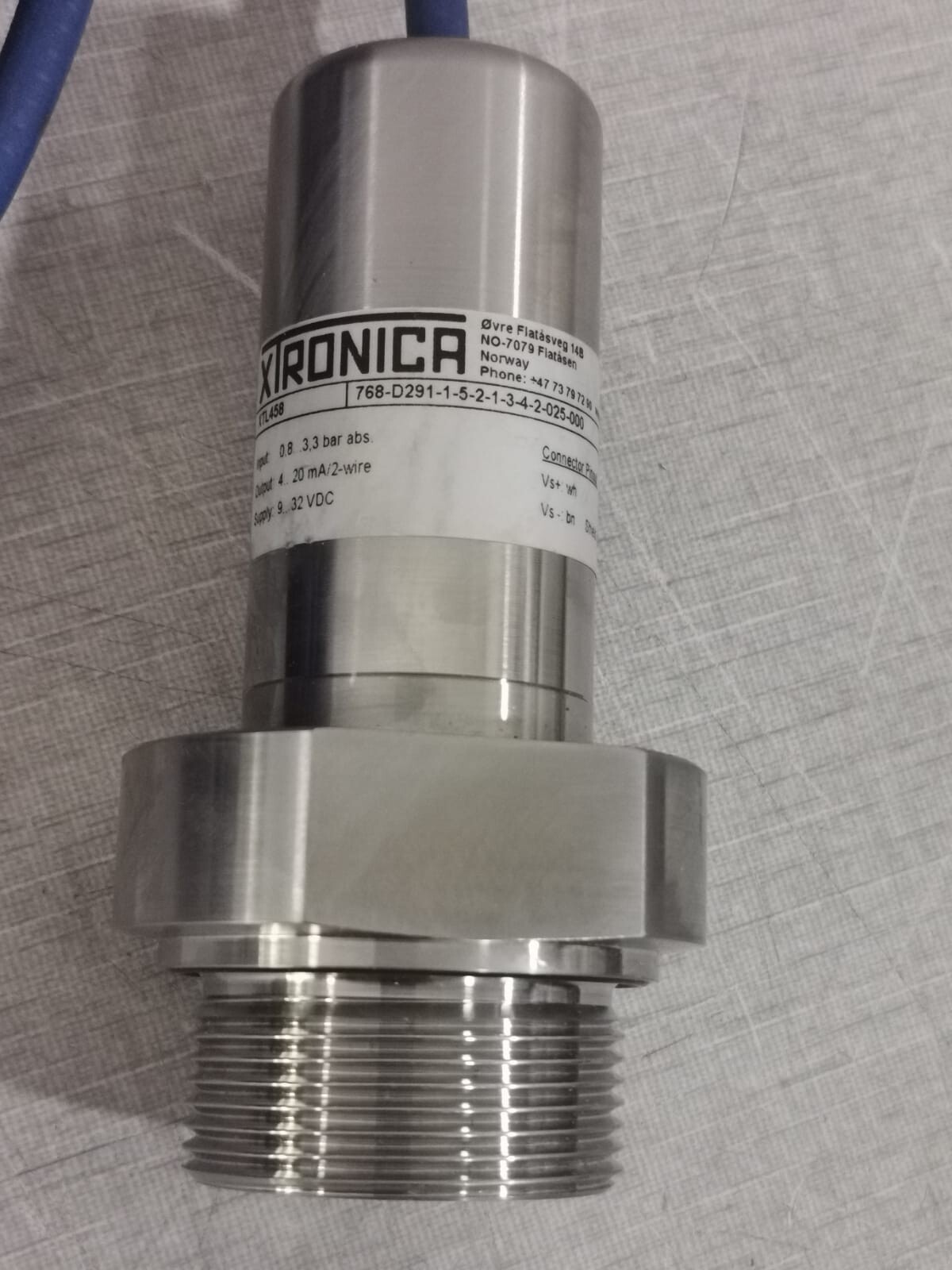 XTRONICA 768-D291-1-5-2-1-3-4-2-025-000 XTRONICA XTL458 -768-D291-1-5-2-1-3-4-2-025-000 PRESSURE TRANSMITTER 2