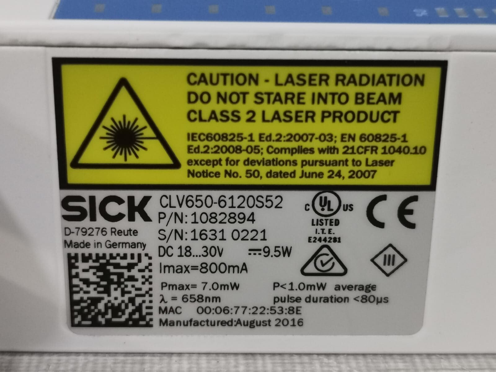 SICK 1082894 SICK CLV650 6120S52 1082894 / Barcode Scanner Controller 2