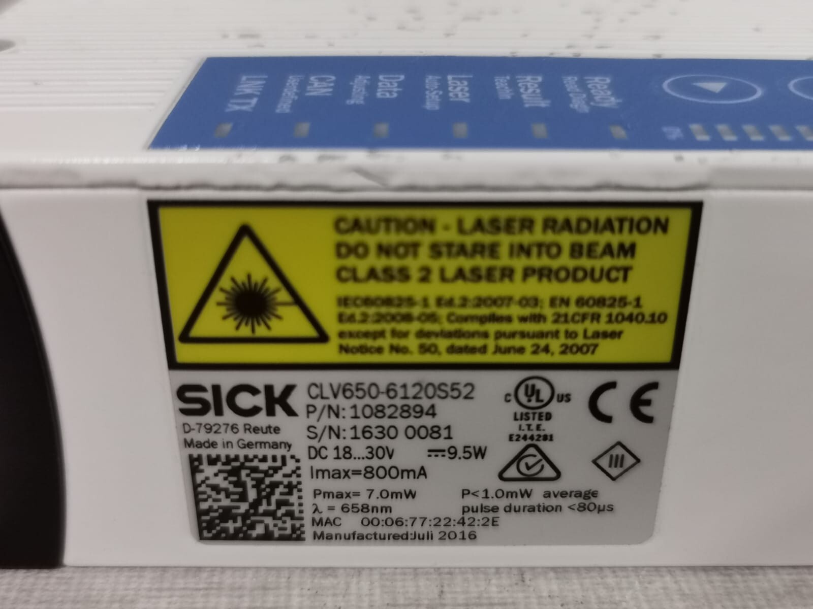 SICK CLV650-6120S52 SICK CLV650-6120S52 1082894 BARCODE SCANNER CONTROLLER 2