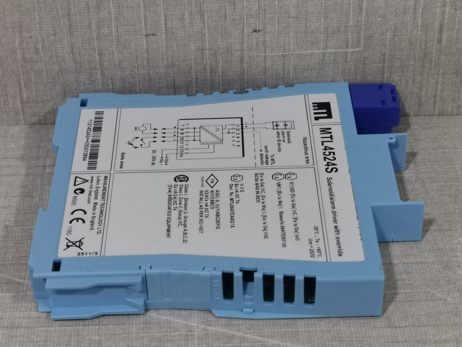 MTL MTL4524S MTL4524S SOLENOID/ALARM DRIVER WITH OVERRIDE 6