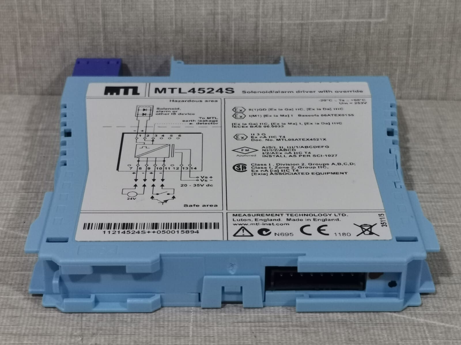 MTL MTL4524S MTL4524S SOLENOID/ALARM DRIVER WITH OVERRIDE 7