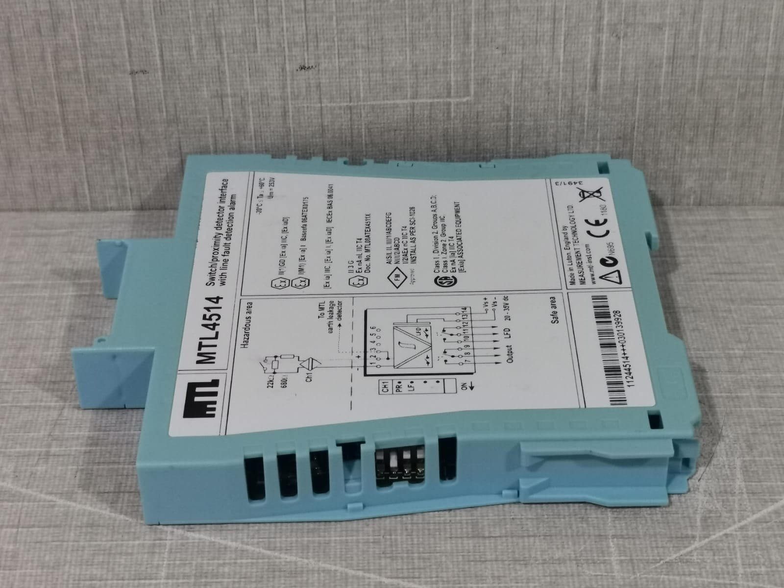 MTL MTL4514 MTL4514 SWITCH/PROXIMITY DETECTOR INTERFACE W/ LINE FAULT DETECTION ALARM 5