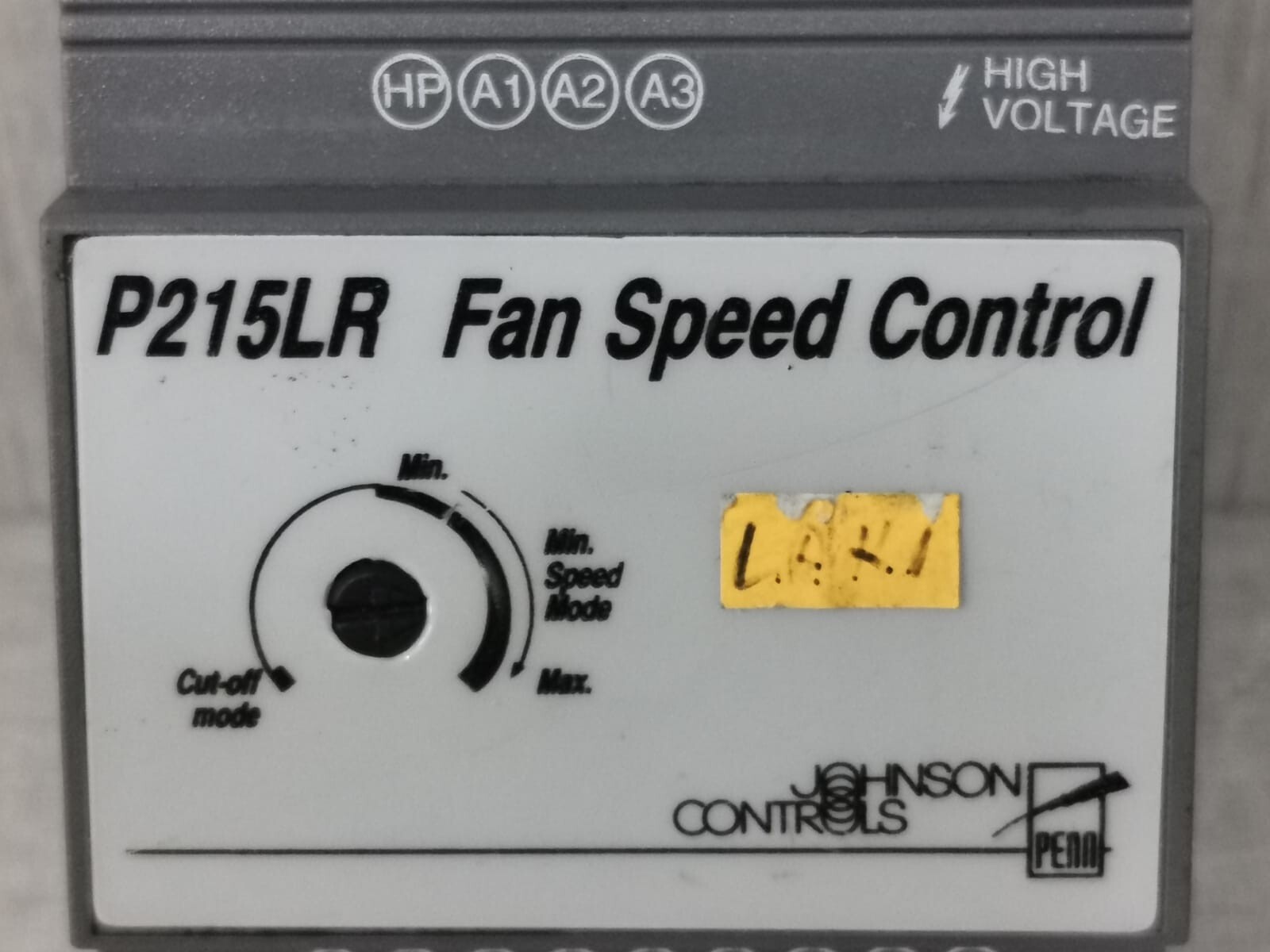 Johnson Controls P215LR JOHNSON CONTROLS P215LR FAN SPEED CONTROL 2