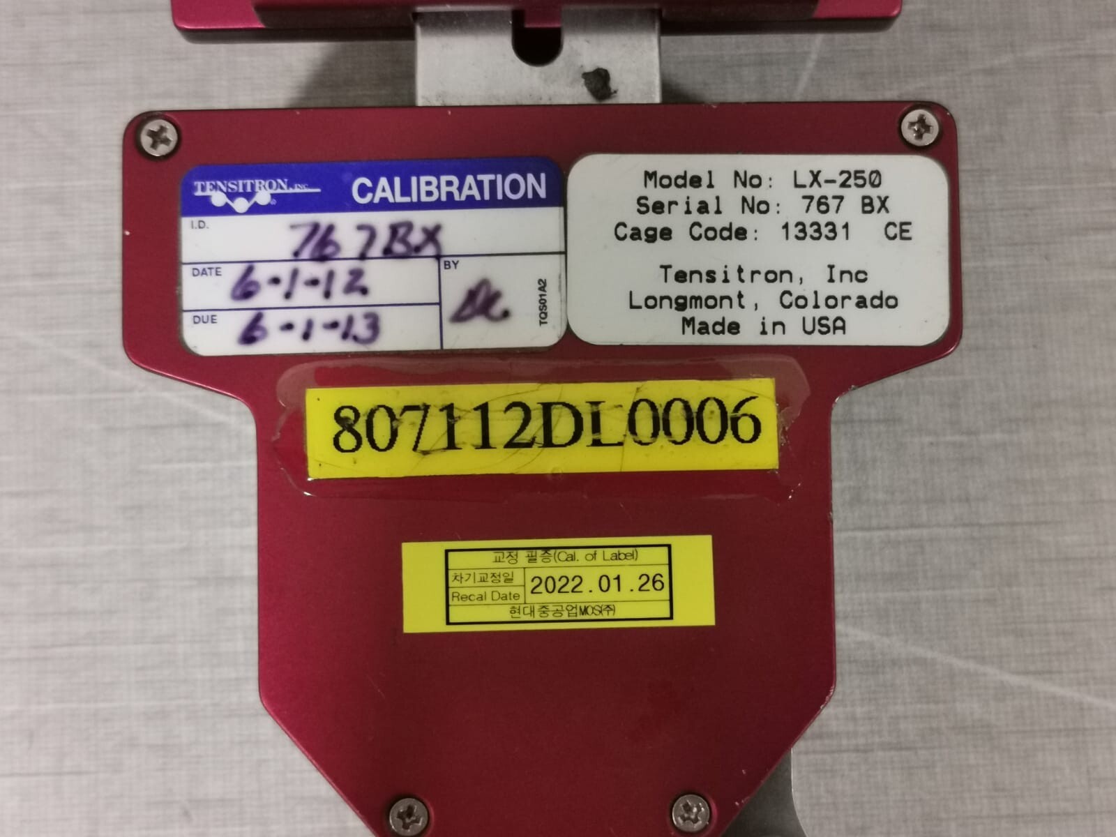 TENSITRON LX-250 TENSITRON LX-250 DIGITAL TENSION METER 8