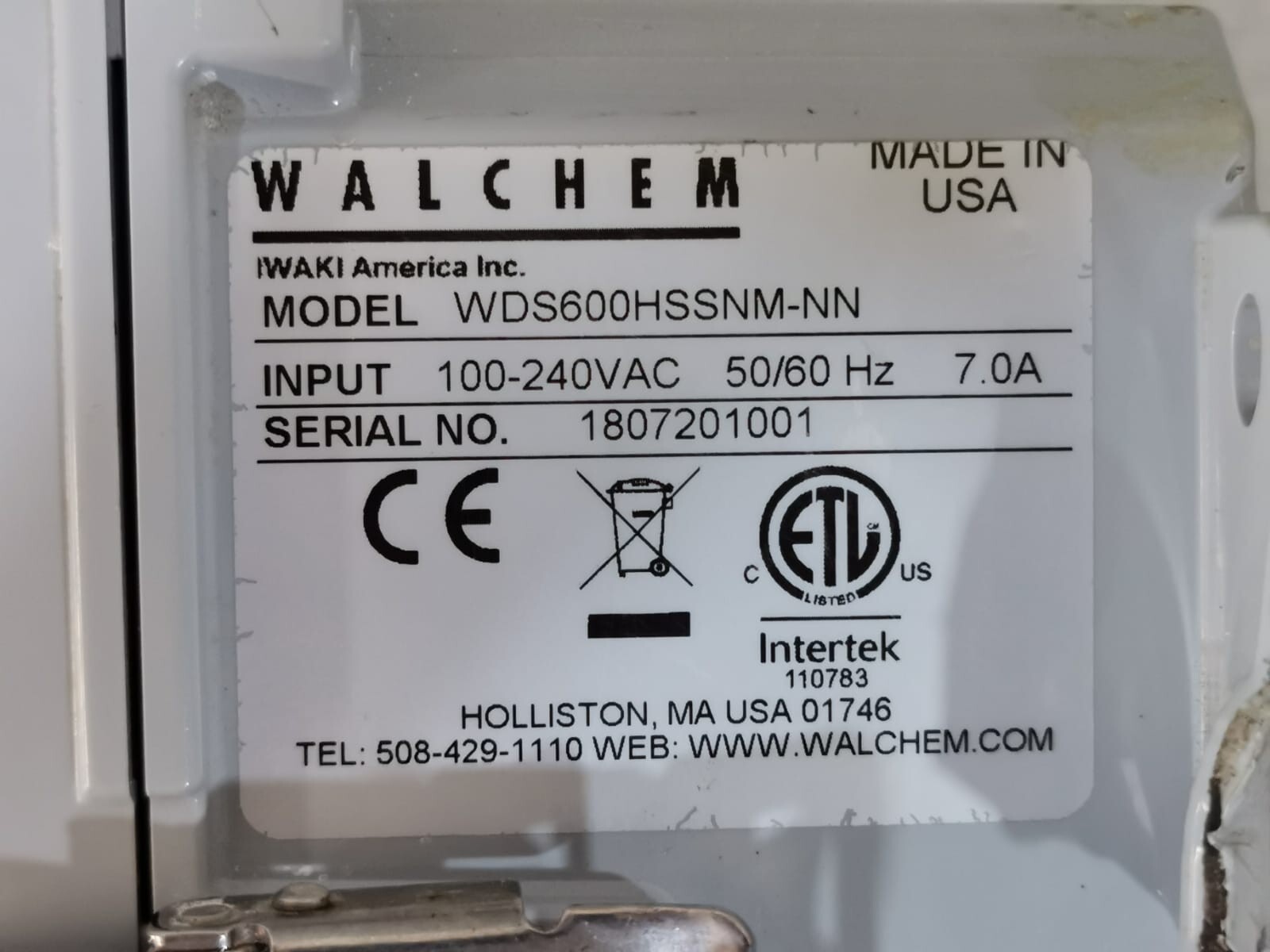Walchem Iwaki WDS600HSSNM-NN Walchem Iwaki WDS600HSSNM-NN Disinfection Controller W600 Water Treatment 9