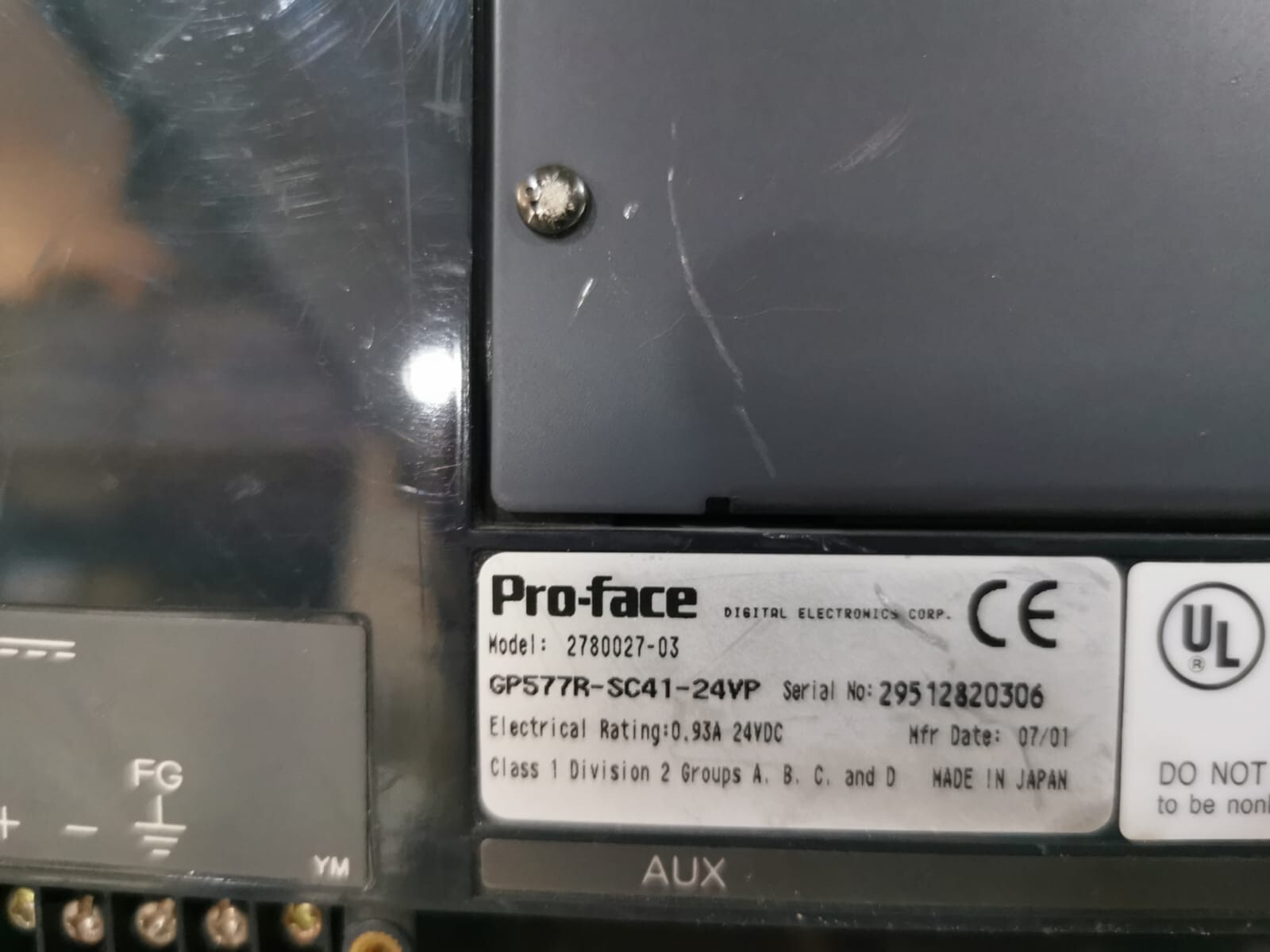 GE Fanuc GP577R-SC41-24VP GE FANUC PRO-FACE GP577R-SC41-24VP /2780027-03 OPERATOR INTERFACE QUICK PANEL 3