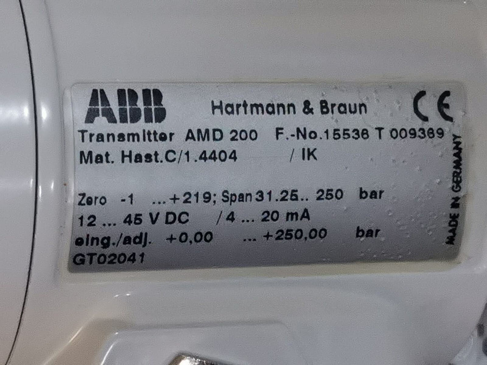 ABB AMD200 ABB Contrans P AMD200 Transmitter Pressure Gauge 3