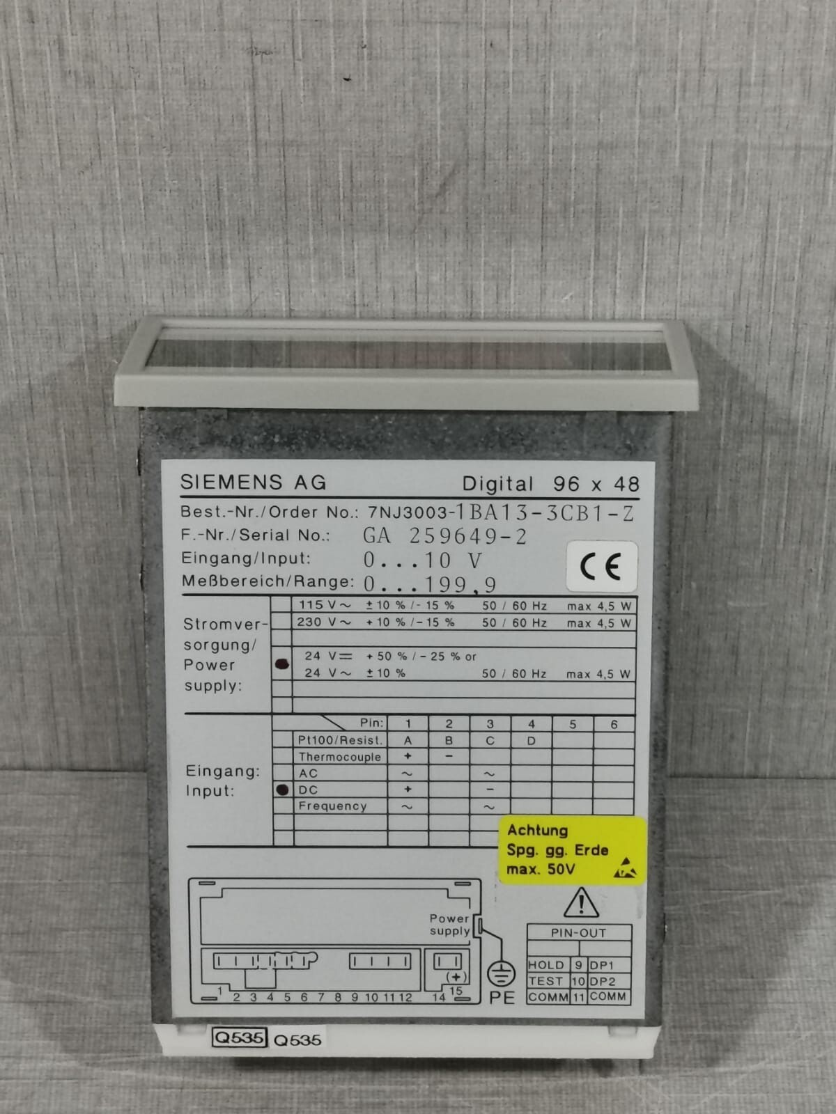 Siemens 7NJ3003-1BA13-3CB1-Z SIEMENS AG 7NJ3003-1BA13-3CB1-Z DIGITAL DISPLAY 4