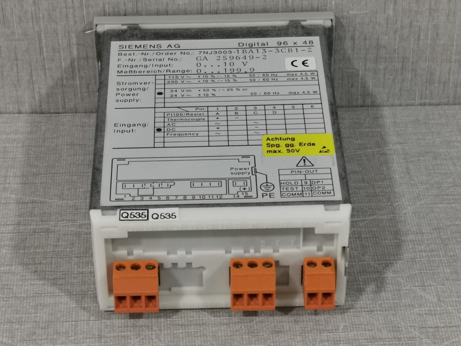 Siemens 7NJ3003-1BA13-3CB1-Z SIEMENS AG 7NJ3003-1BA13-3CB1-Z DIGITAL DISPLAY 8