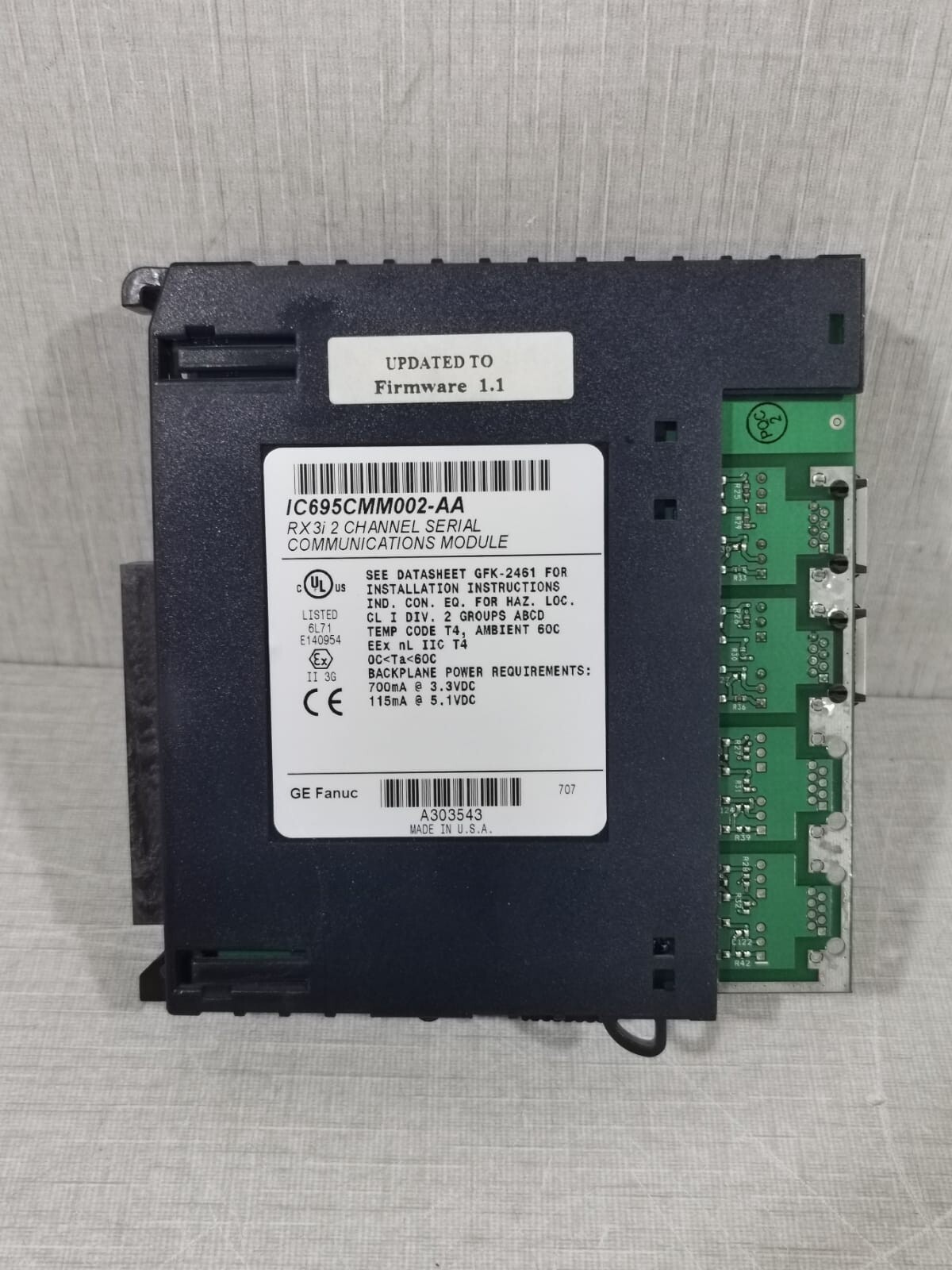 GE Fanuc IC695MM002-AA RX3i 2 Channel Serial Communications Module