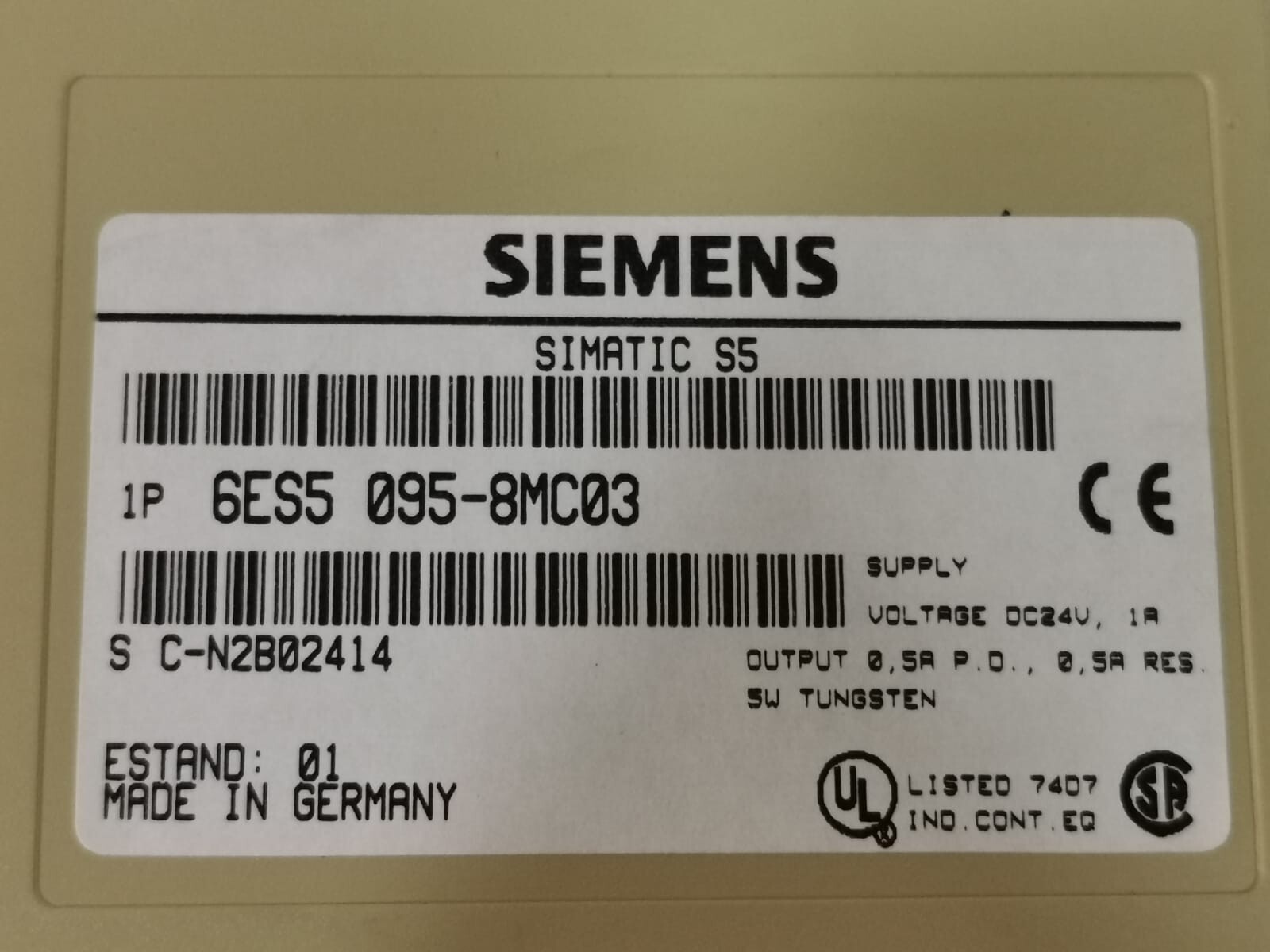 Siemens 095-8MC03 SIEMENS 6ES5 095-8MC03 SIMATIC S5 COMPACT PLC 6